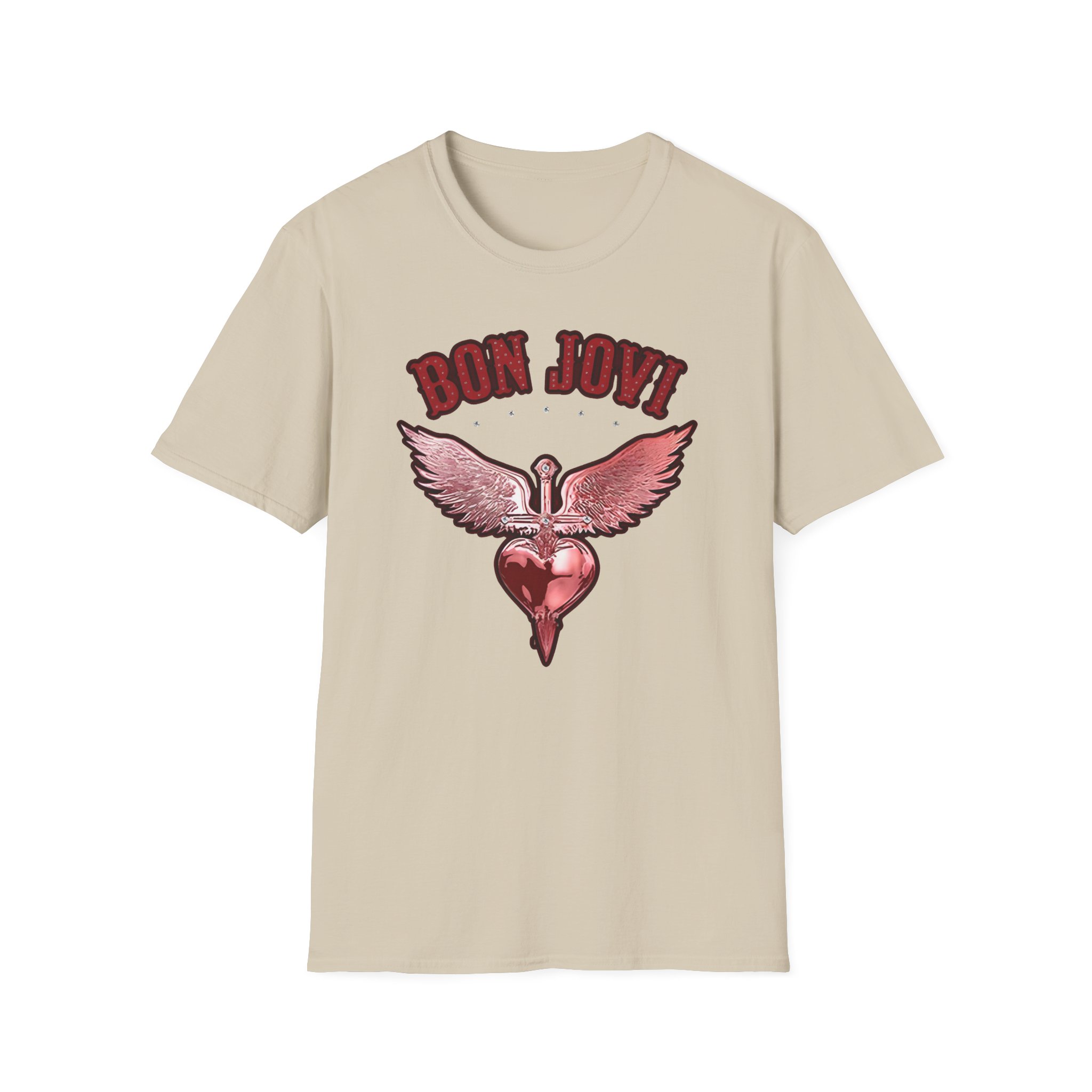 Bon Jovi Forever Red H&d Unisex Softstyle T-Shirt