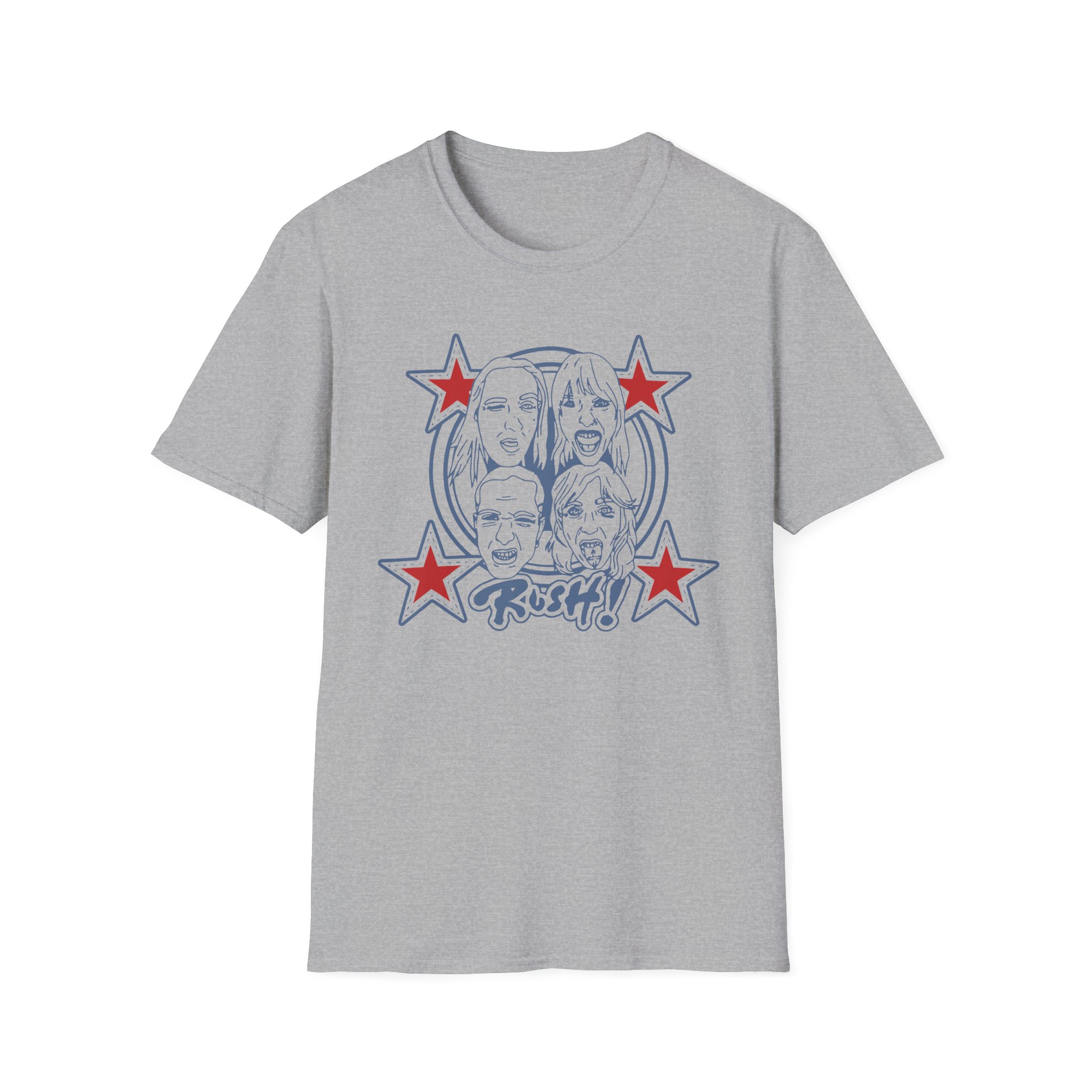 Maneskin RUSH! Faces & Red Starz Unisex Softstyle T-Shirt