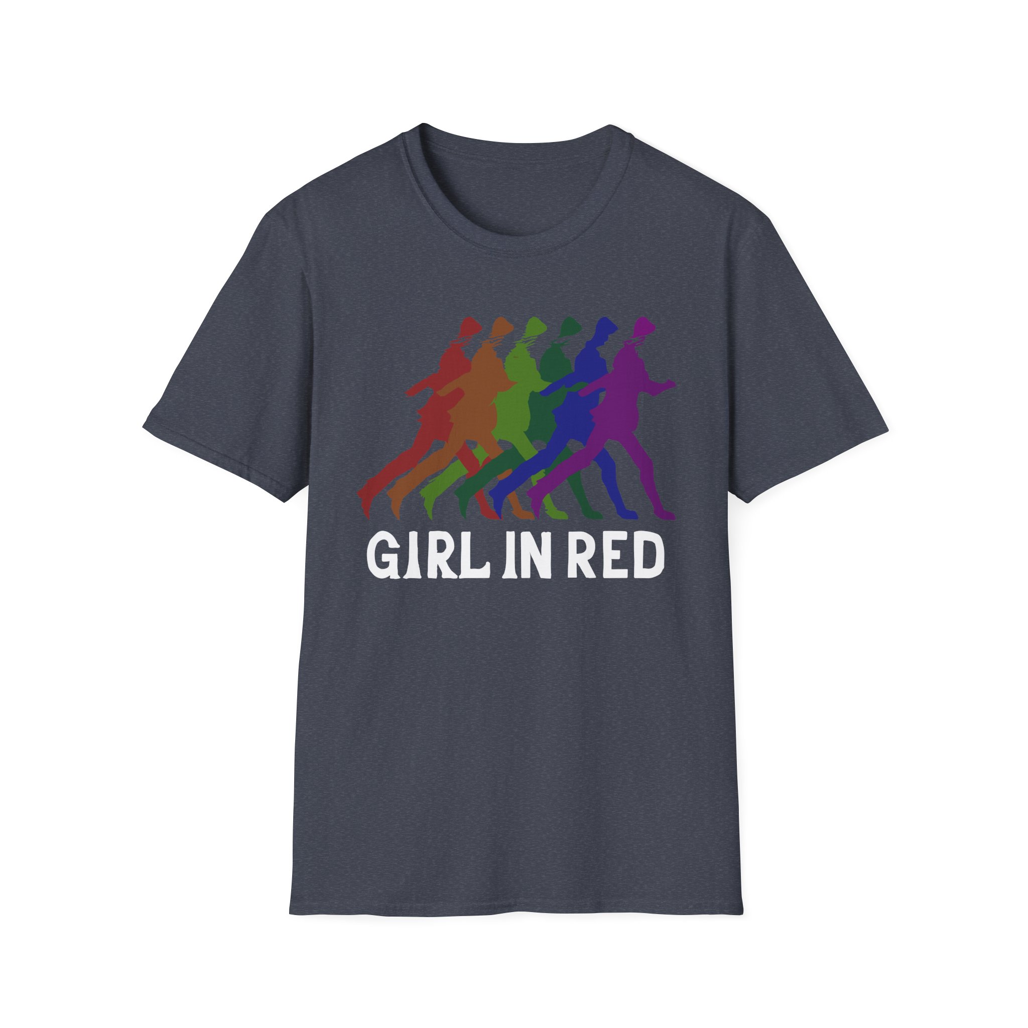 Girl in Red Rainbow Silhouette Unisex Softstyle T-Shirt