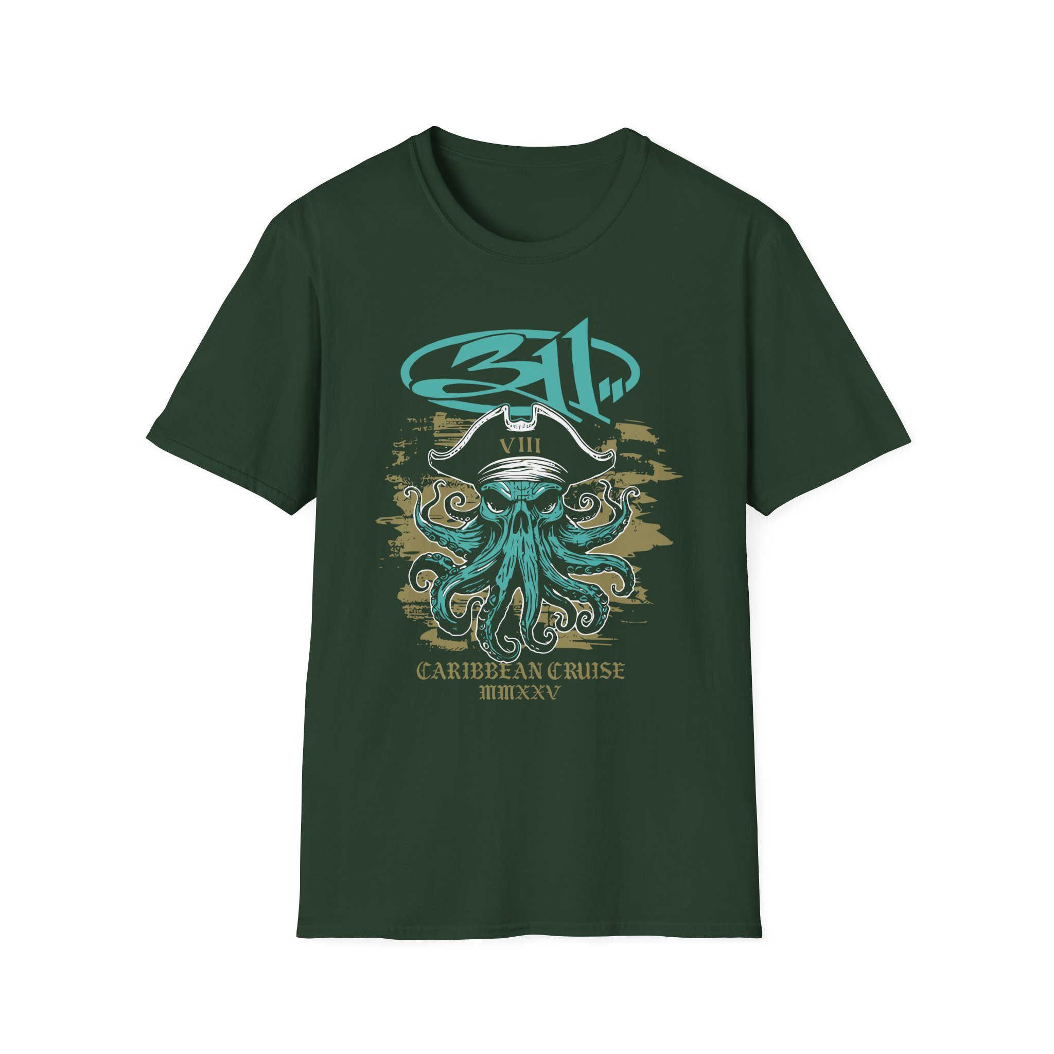 311 Caribbean Cruise 2025 Octopus Pirate Unisex Softstyle T-Shirt