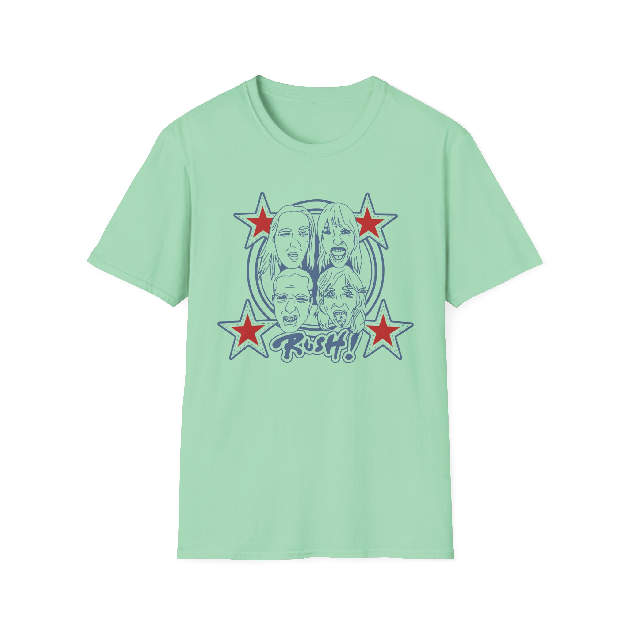 Maneskin RUSH! Faces & Red Starz Unisex Softstyle T-Shirt