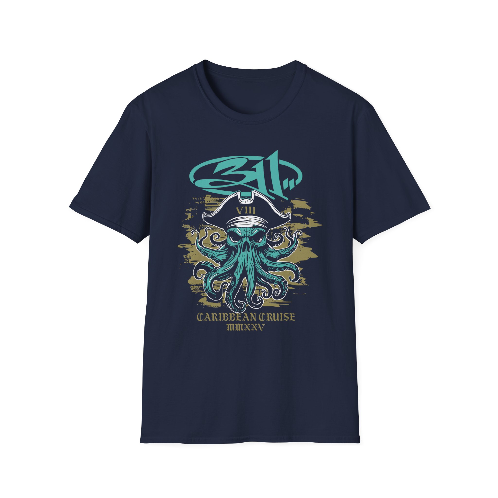 311 Caribbean Cruise 2025 Octopus Pirate Unisex Softstyle T-Shirt