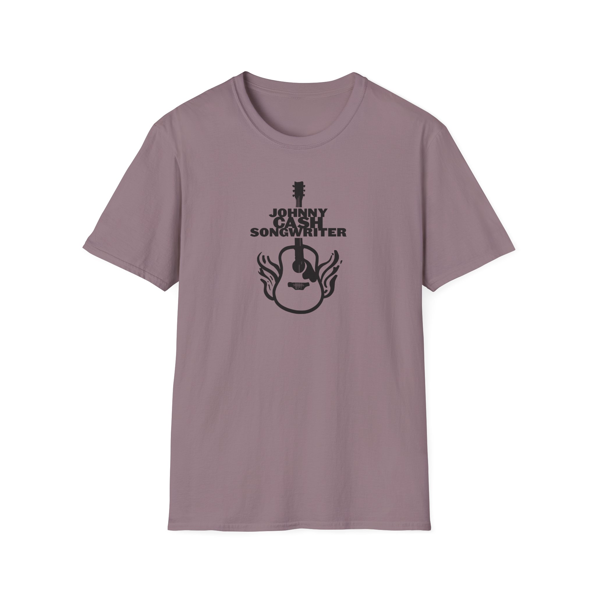 Johnny Cash Flaming Guitar Unisex Softstyle T-Shirt