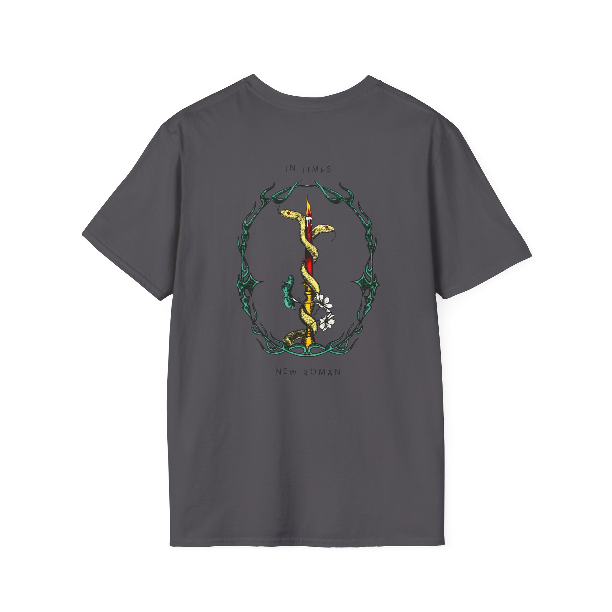 Queens of the Stone Age in Times New Roman Snake Unisex Softstyle T-Shirt