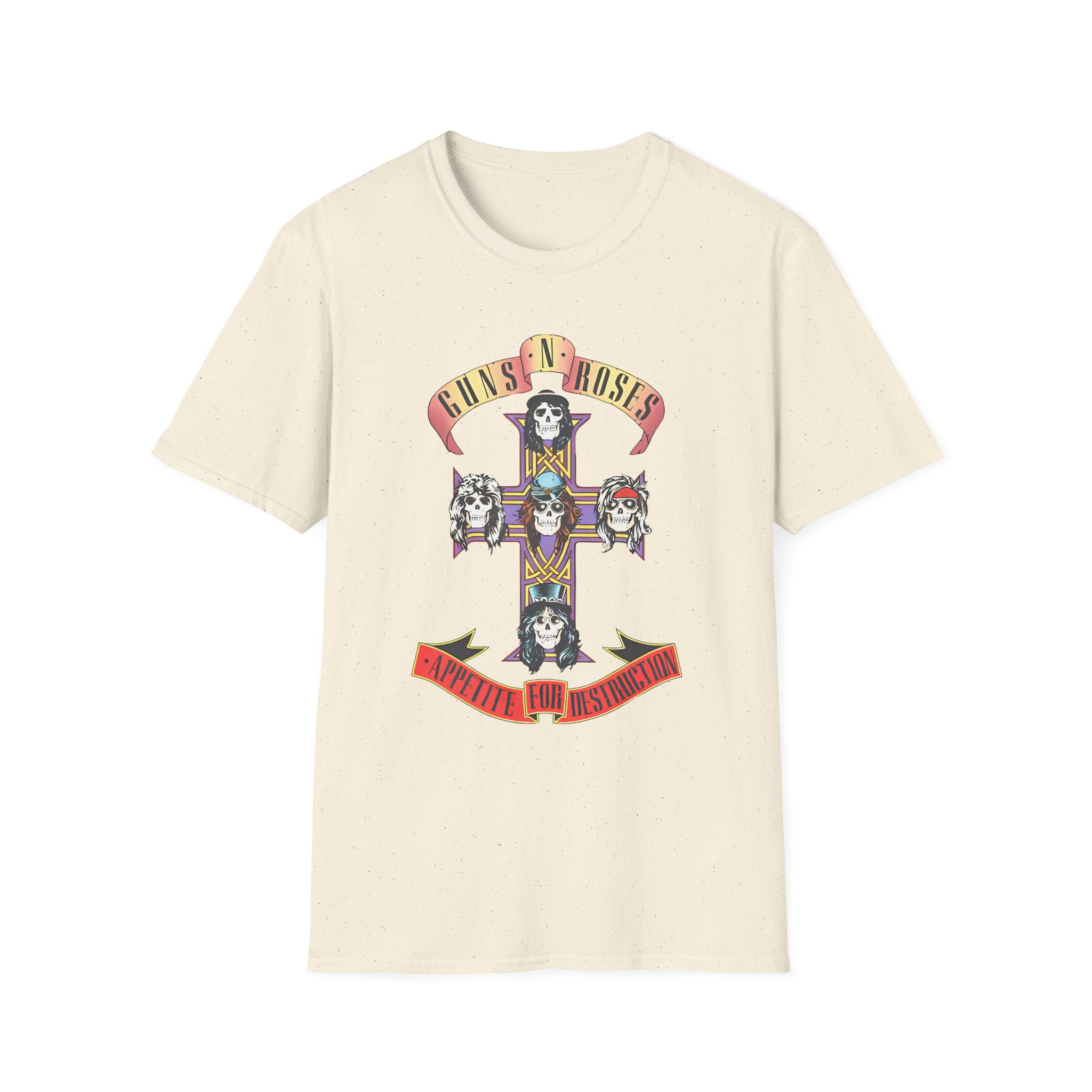 Guns N Roses Cross Grey Tour Unisex Softstyle T-Shirt