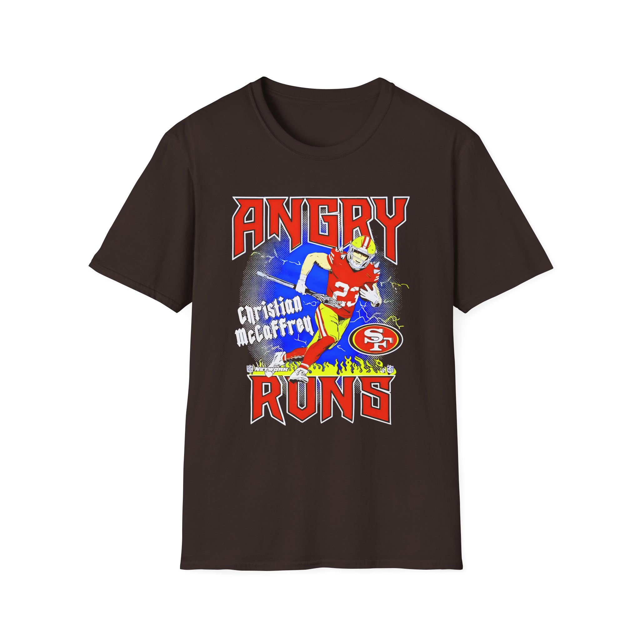 Christian Mccaffrey Angry Runs Unisex Softstyle T-Shirt