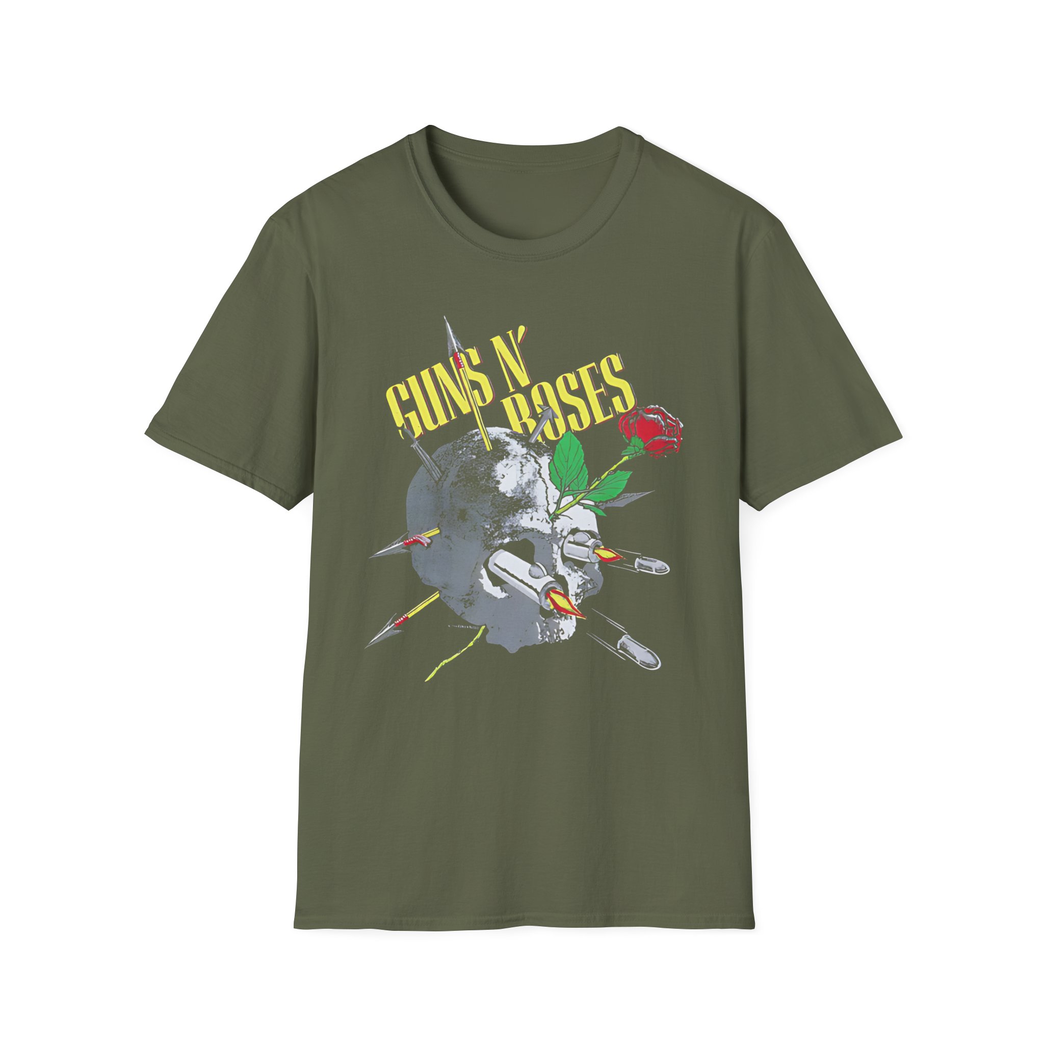 Guns N Roses 1988 Needle Skull Unisex Softstyle T-Shirt