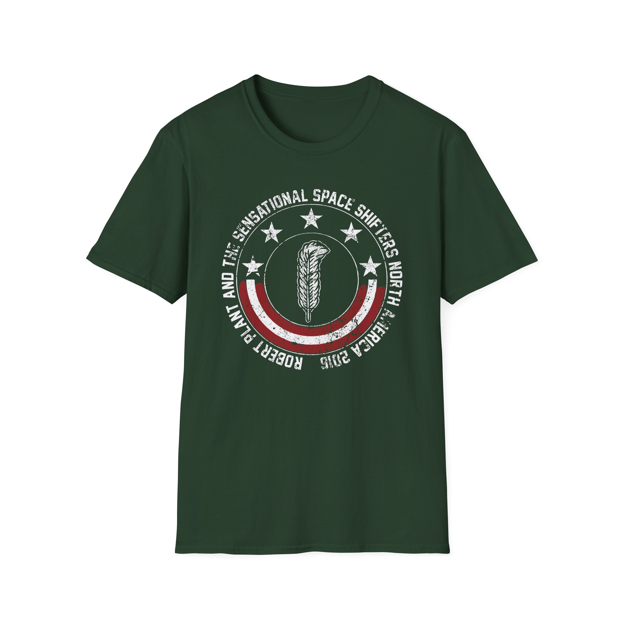 Robert Plant Patriotic Quill Itinerary Unisex Softstyle T-Shirt
