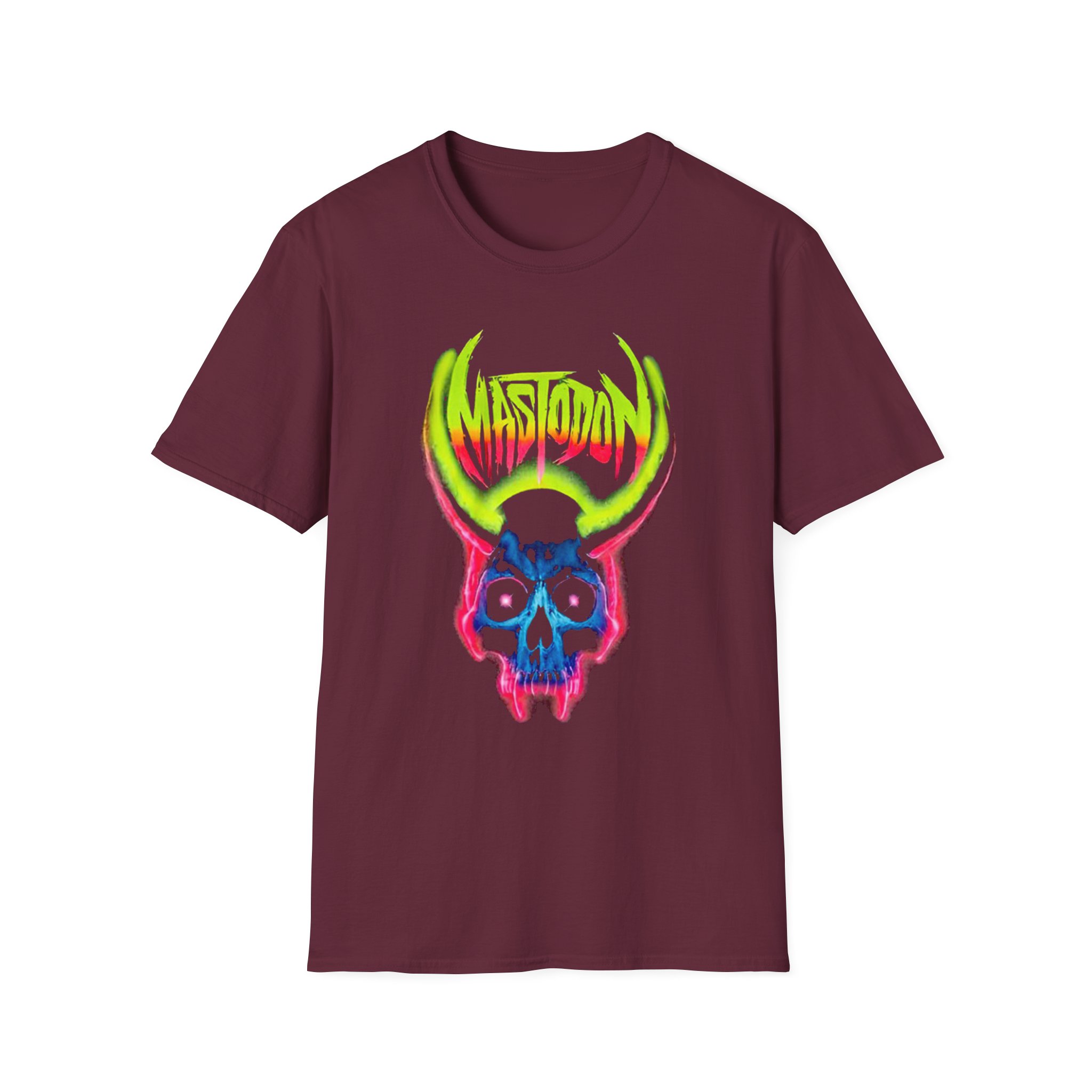 Mastodon Artist Series Cjk Neon Skull Unisex Softstyle T-Shirt