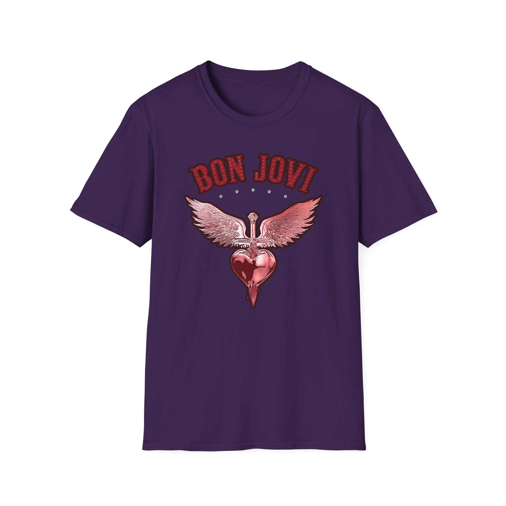 Bon Jovi Forever Red H&d Unisex Softstyle T-Shirt