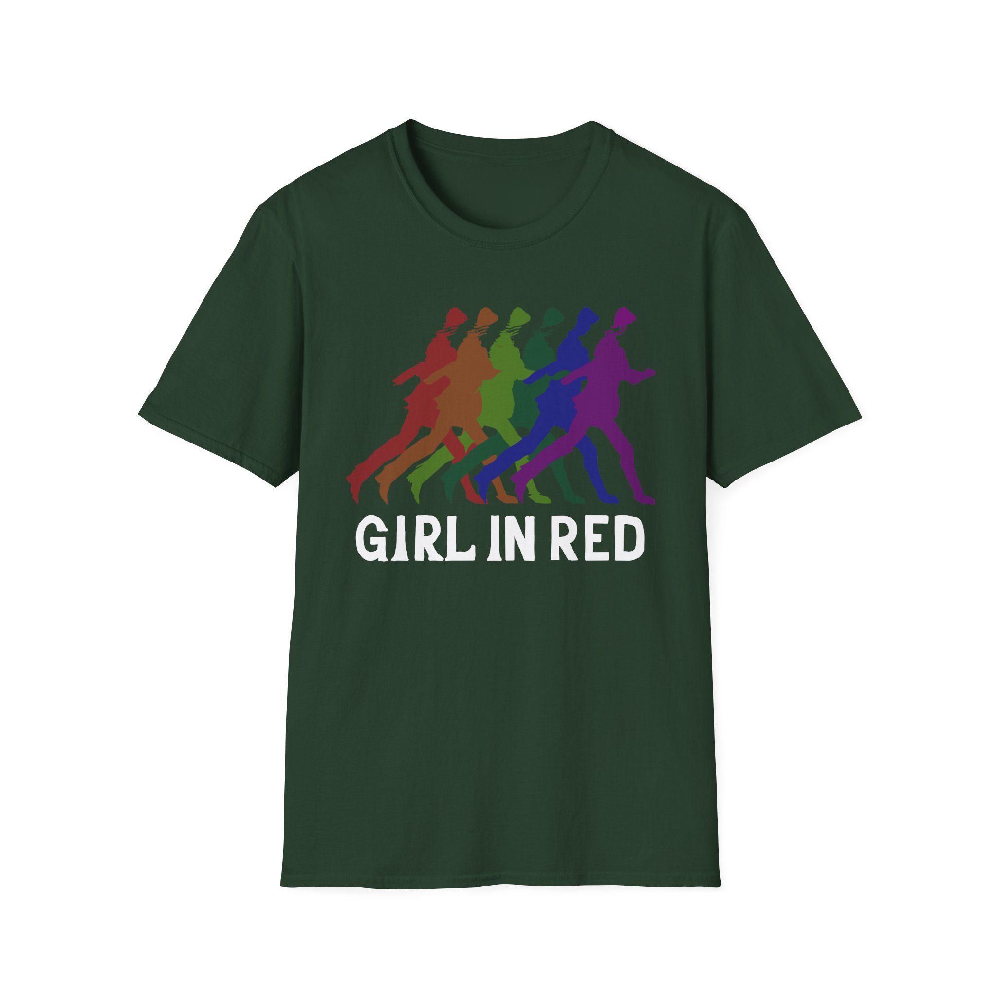 Girl in Red Rainbow Silhouette Unisex Softstyle T-Shirt