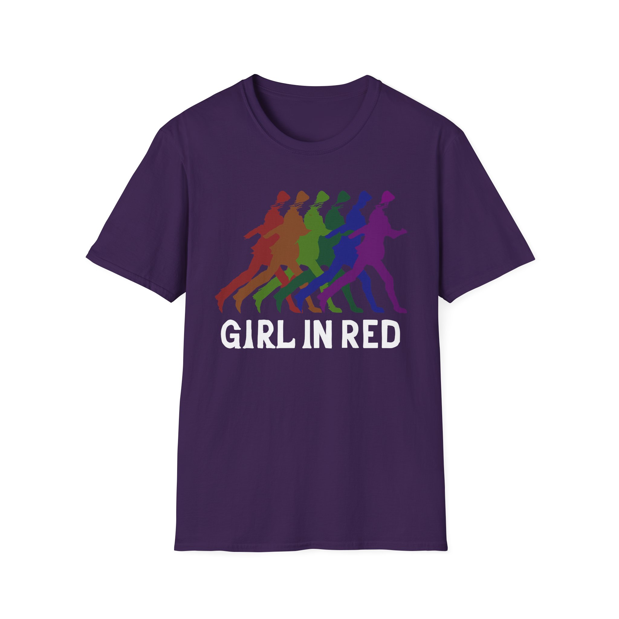 Girl in Red Rainbow Silhouette Unisex Softstyle T-Shirt