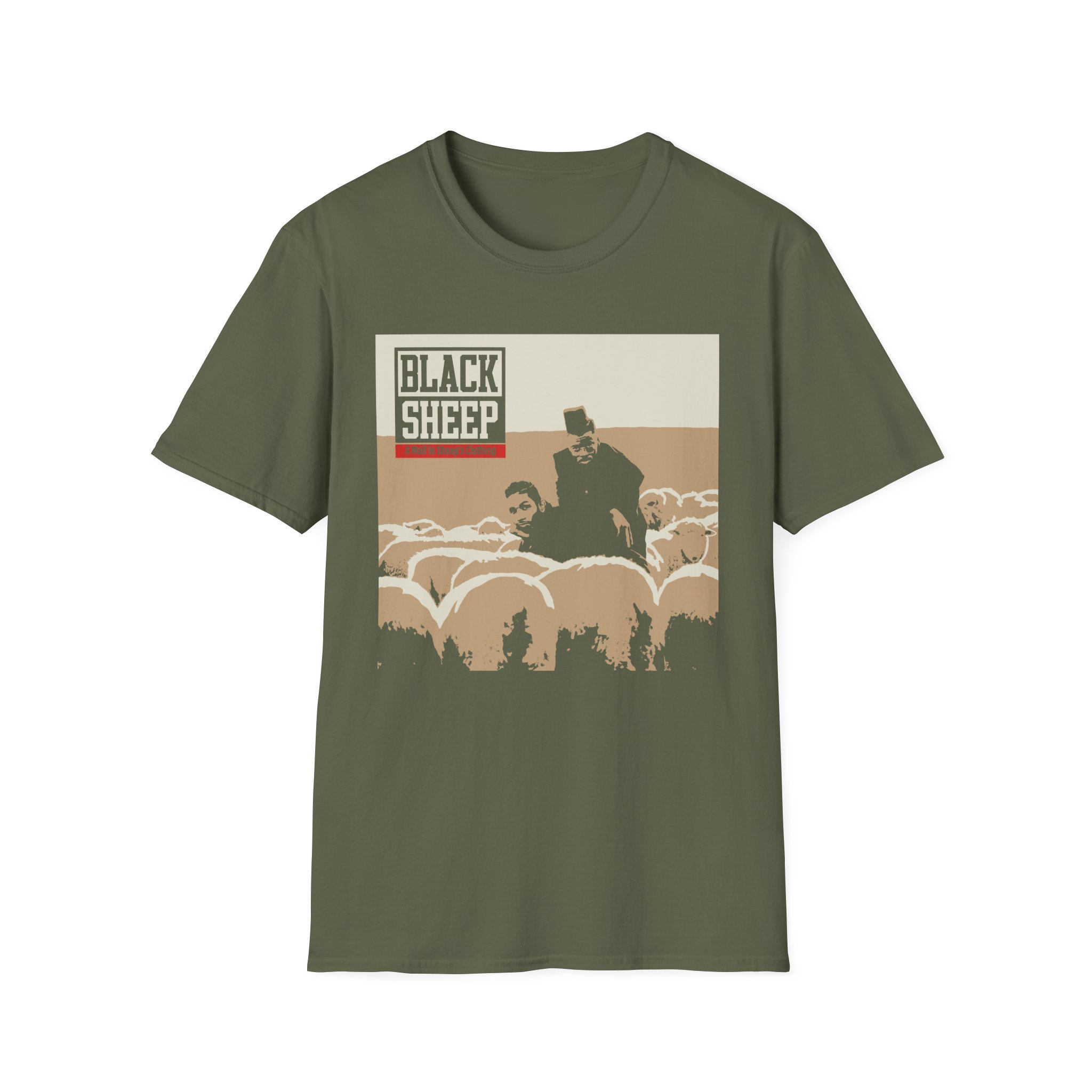 Black Sheep wolf Unisex Softstyle T-Shirt