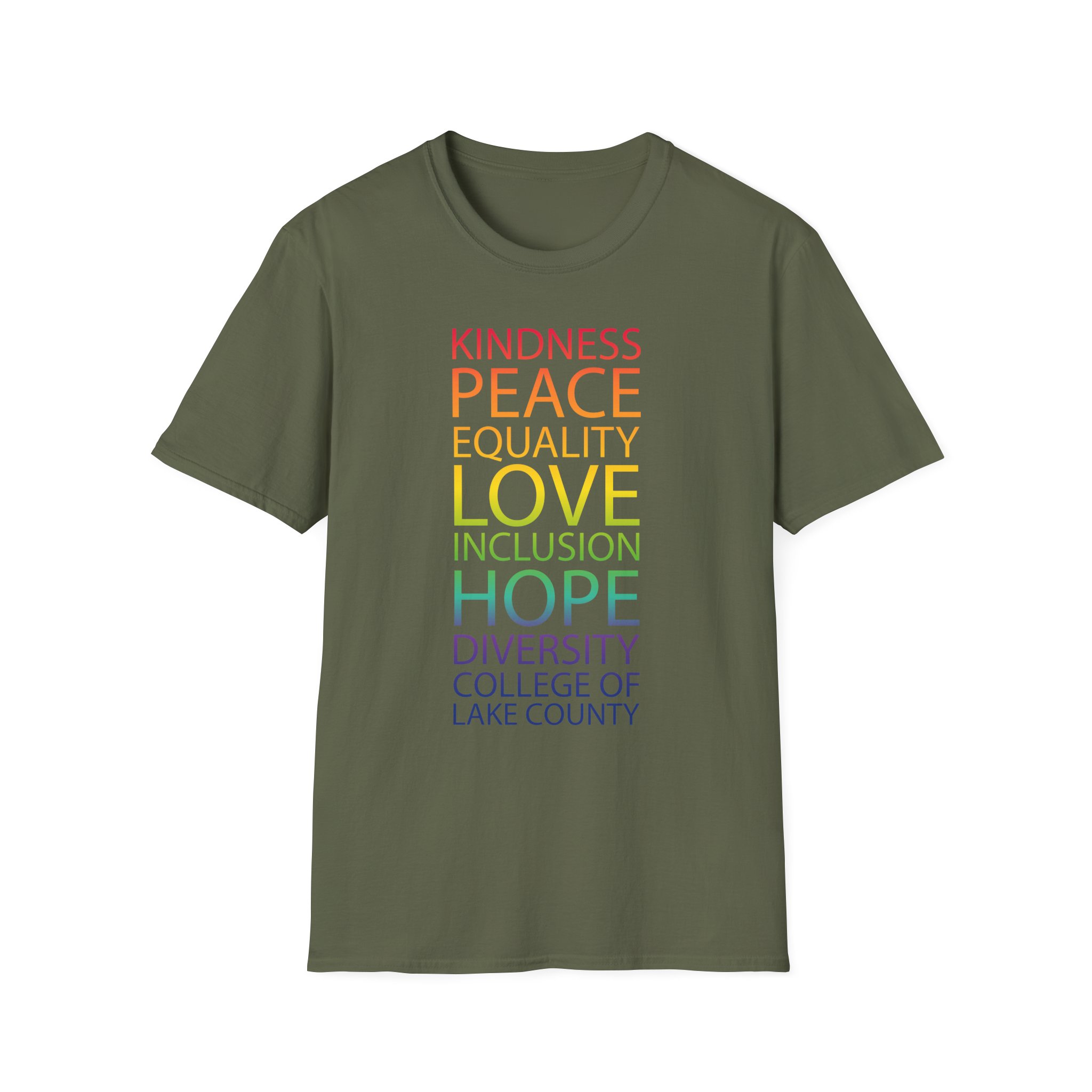 College Lake County Rainbow Equality Unisex Softstyle T-Shirt