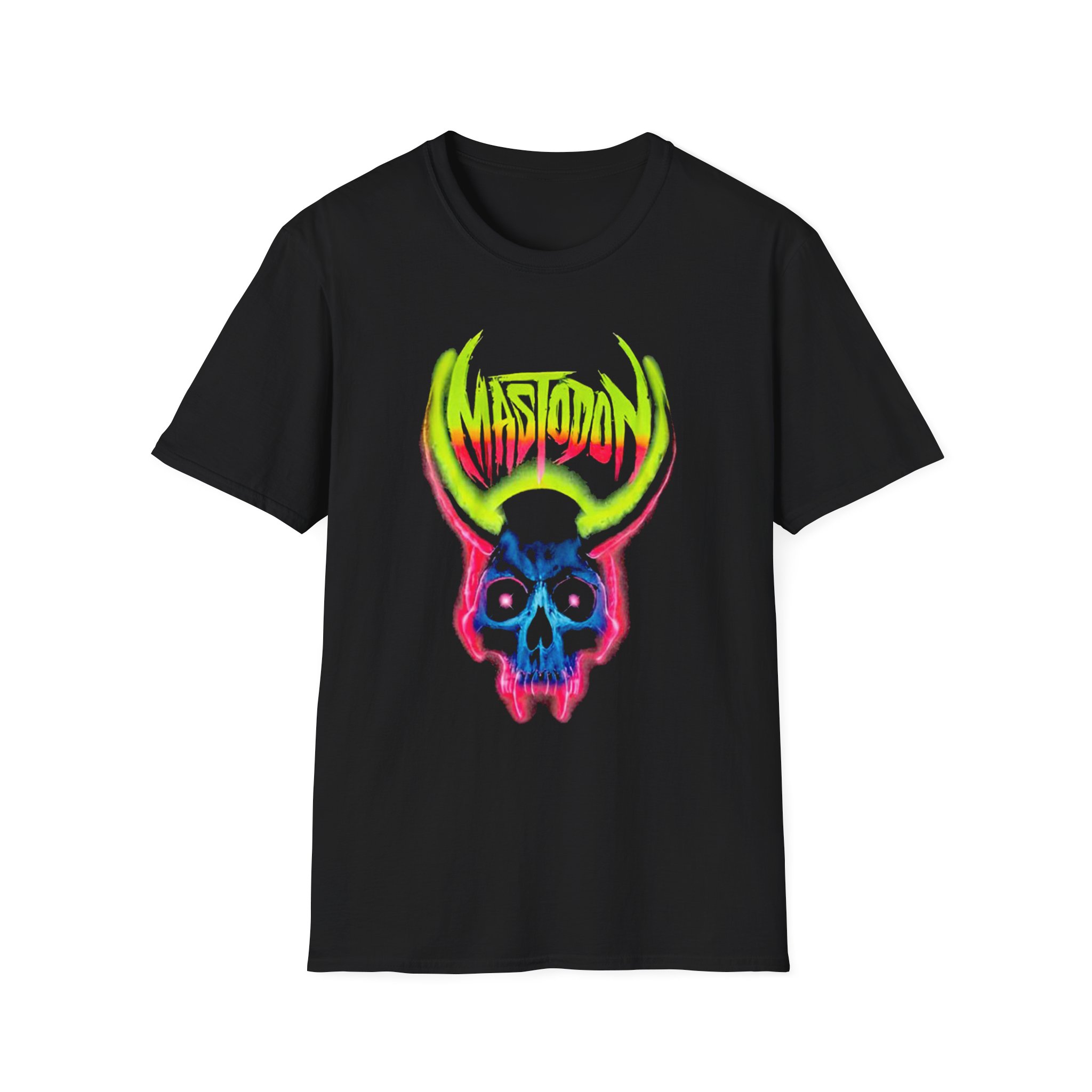 Mastodon Artist Series Cjk Neon Skull Unisex Softstyle T-Shirt
