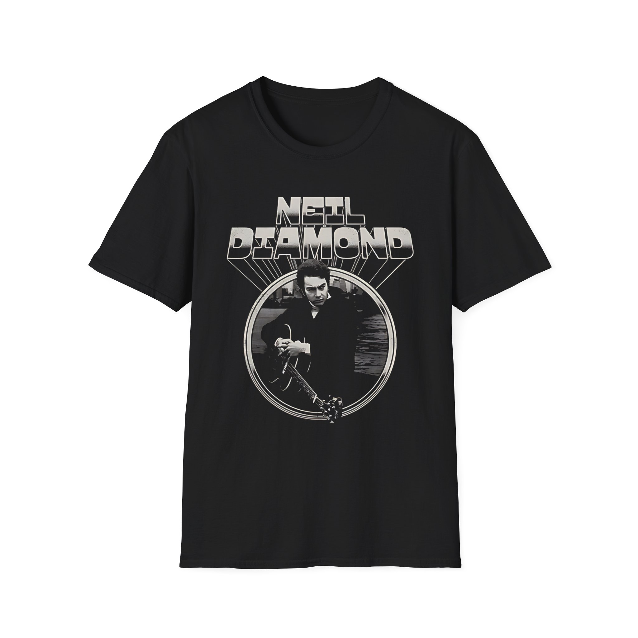 Neil Diamond Chrome Guitar Unisex Softstyle T-Shirt