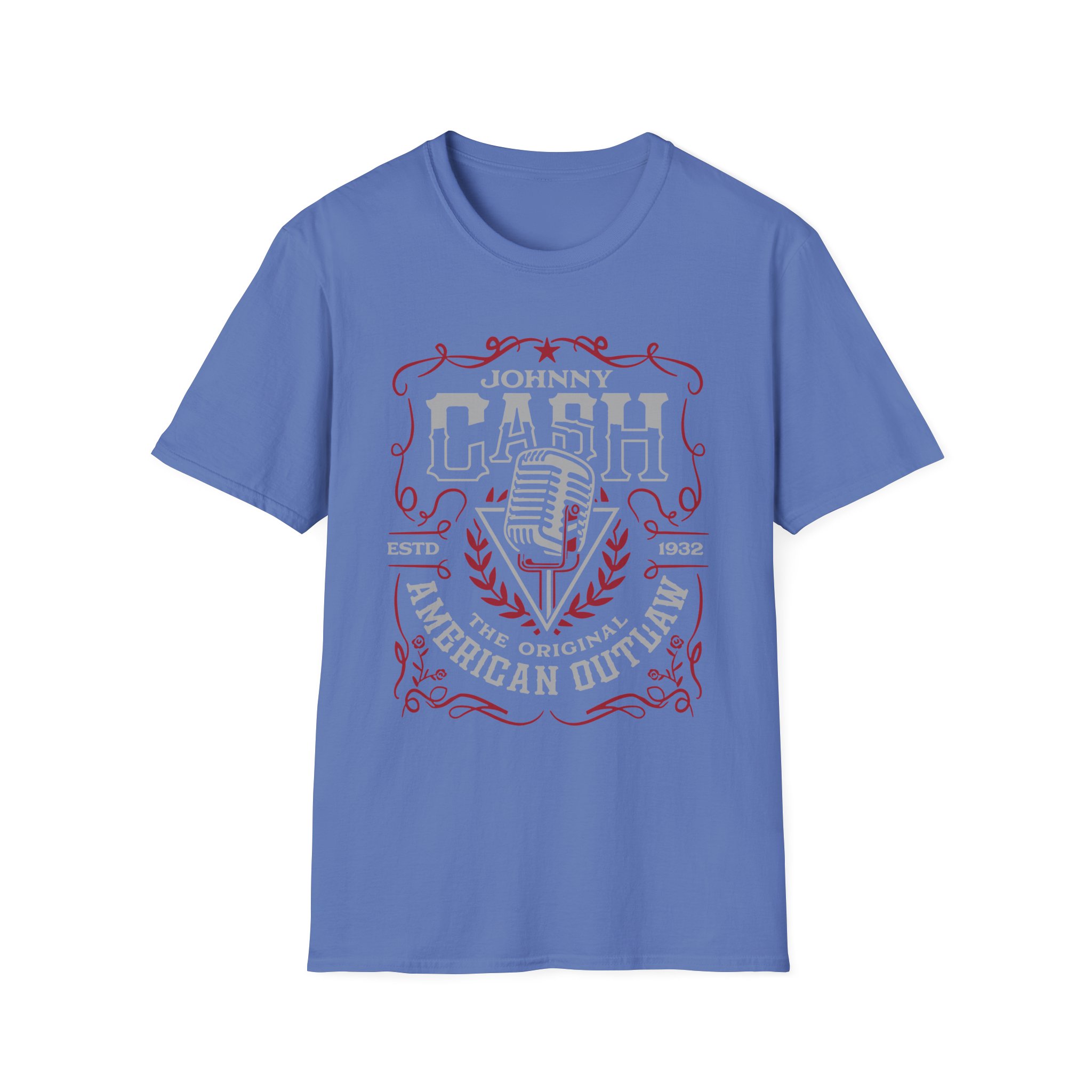 Johnny Cash American Outlaw Microphone unisex softstyle t-shirt