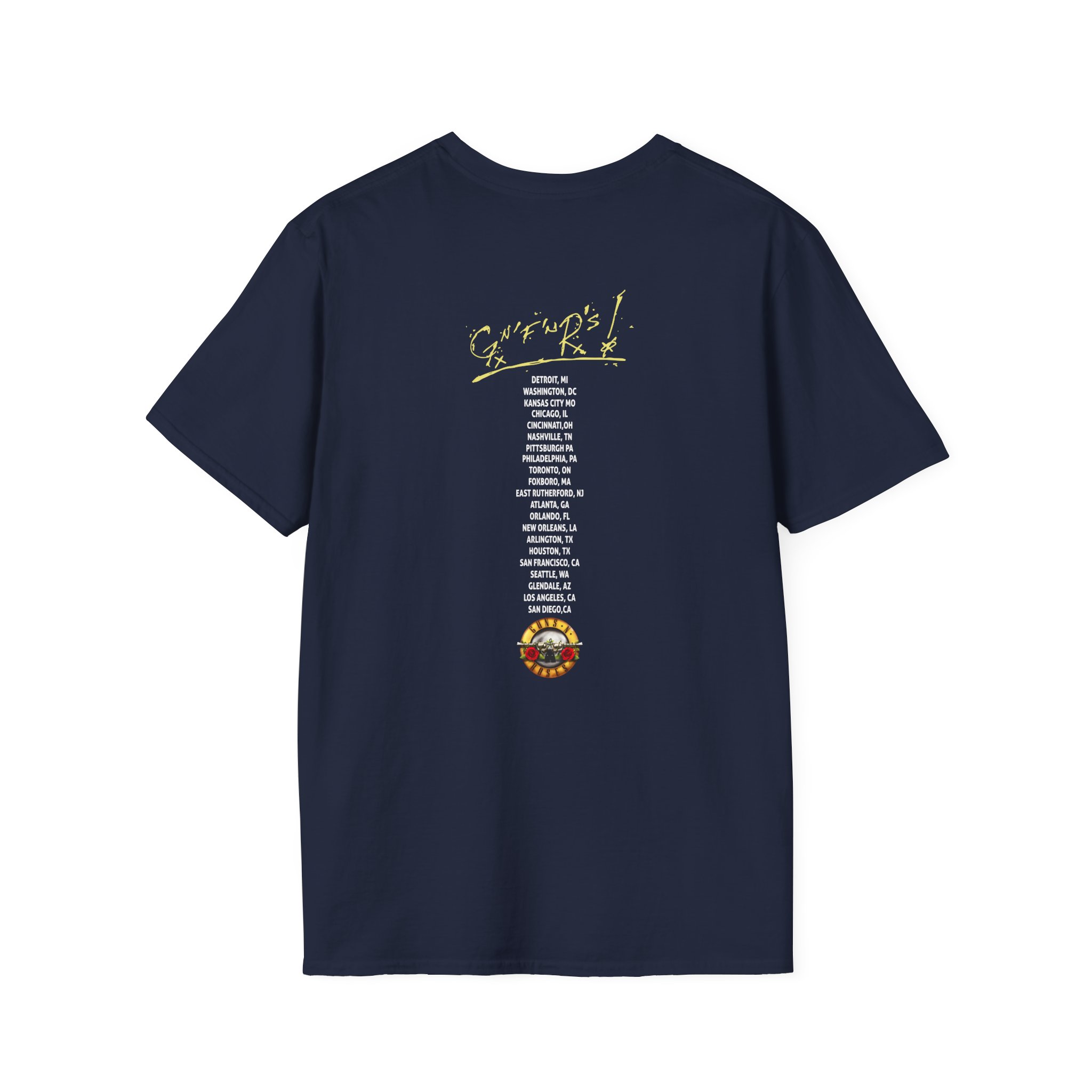 Guns N Roses Bullet Seal Tour Unisex Softstyle T-Shirt