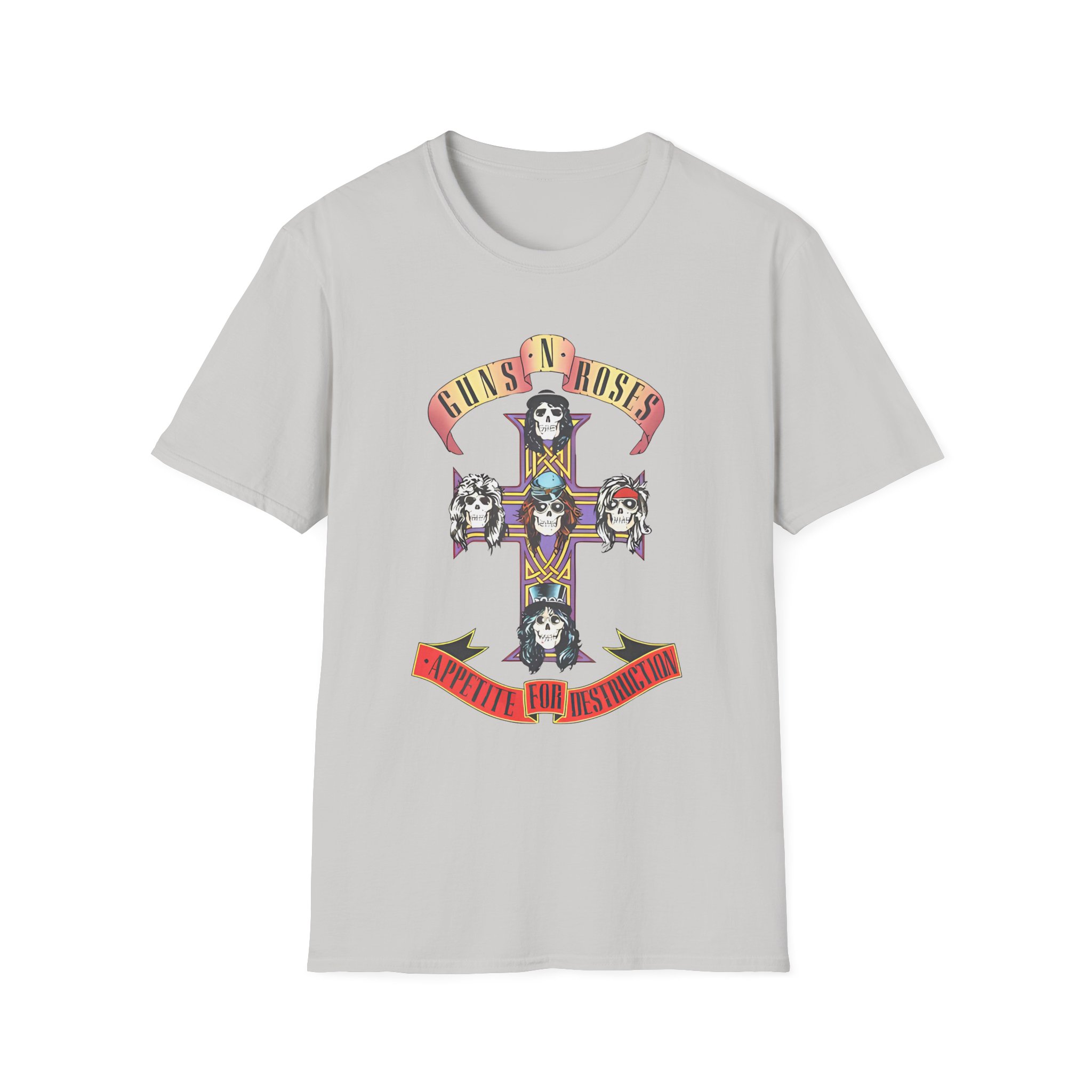Guns N Roses Cross Grey Tour Unisex Softstyle T-Shirt