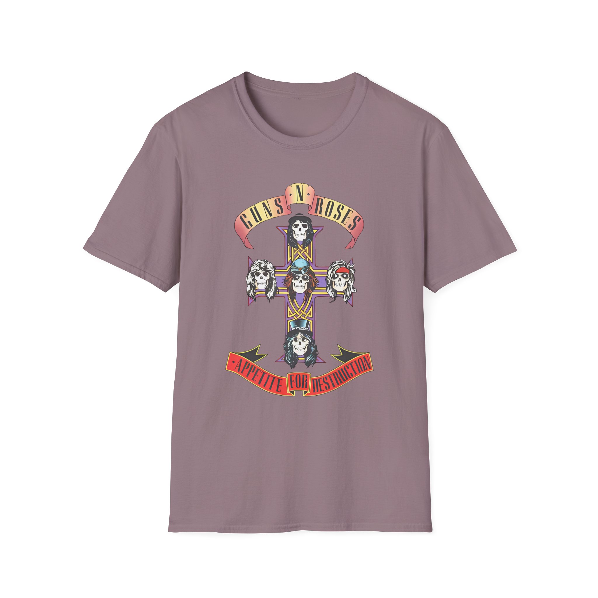 Guns N Roses Cross Grey Tour Unisex Softstyle T-Shirt