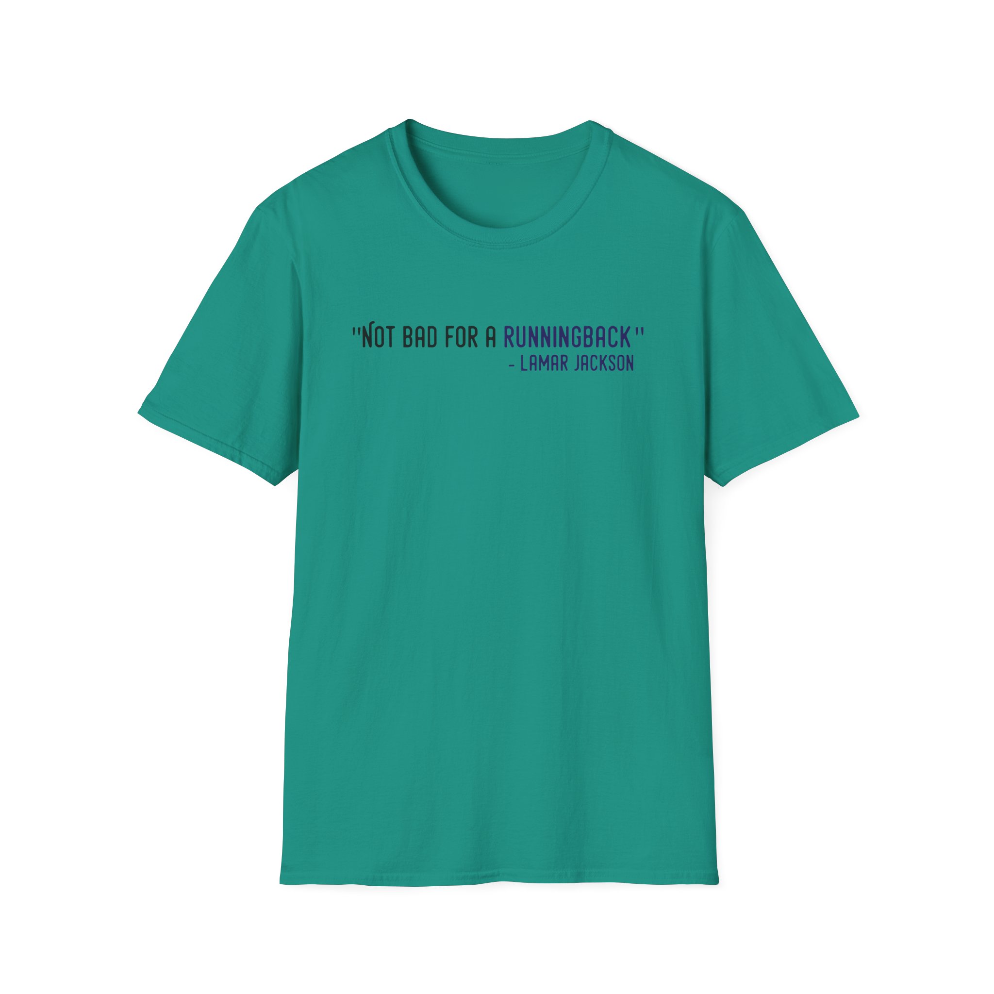 Lamar Jackson The Prodigy Not Bad for a Running Back Unisex Softstyle T-Shirt