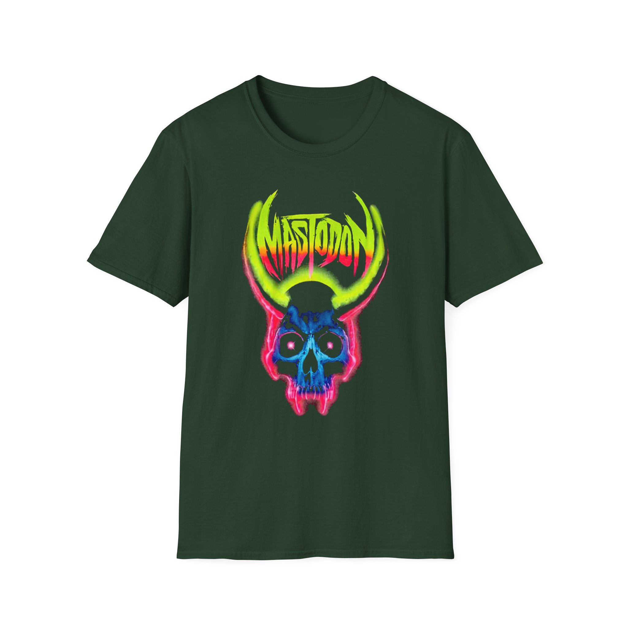 Mastodon Artist Series Cjk Neon Skull Unisex Softstyle T-Shirt