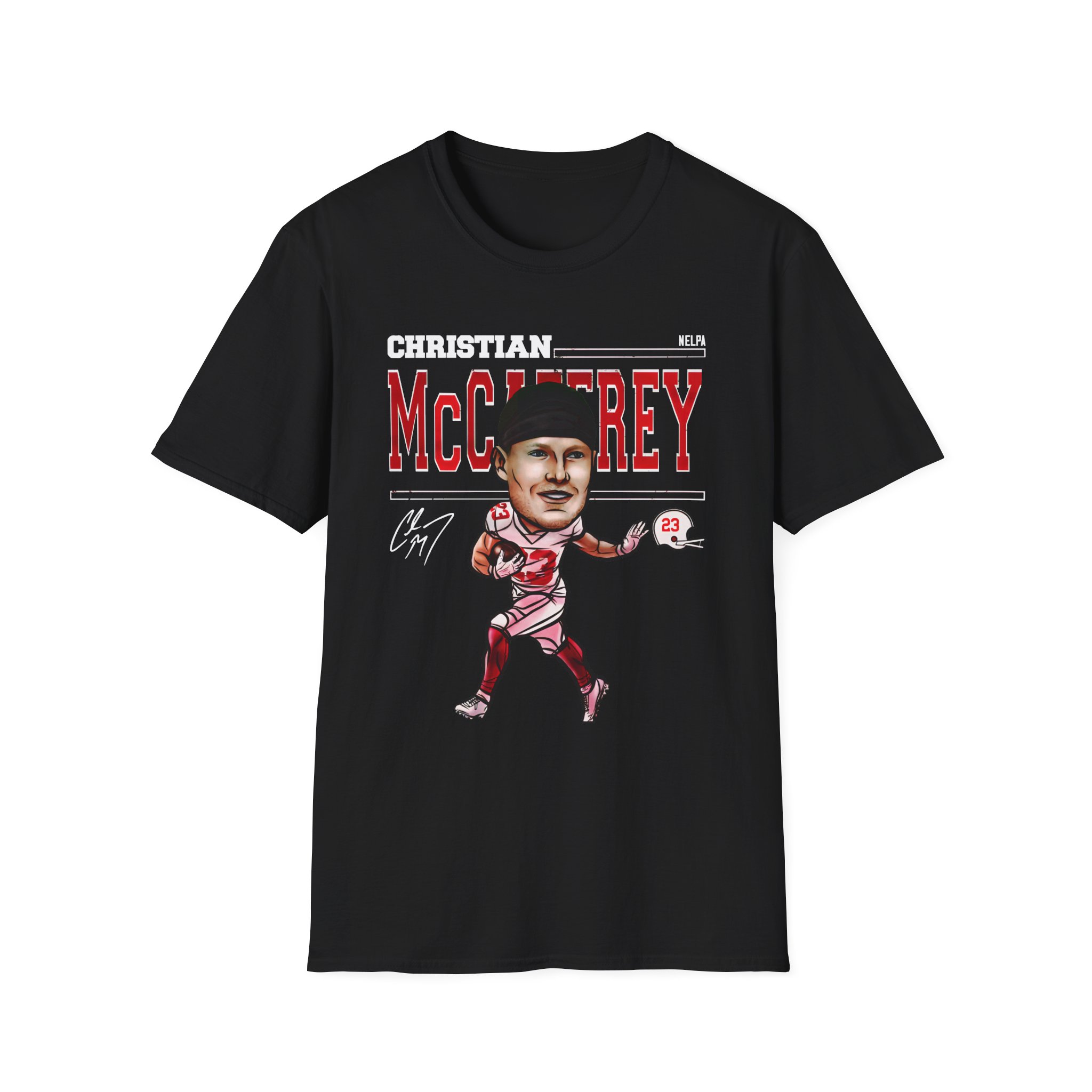 Christian Mccaffrey Cartoon Unisex Softstyle T-Shirt