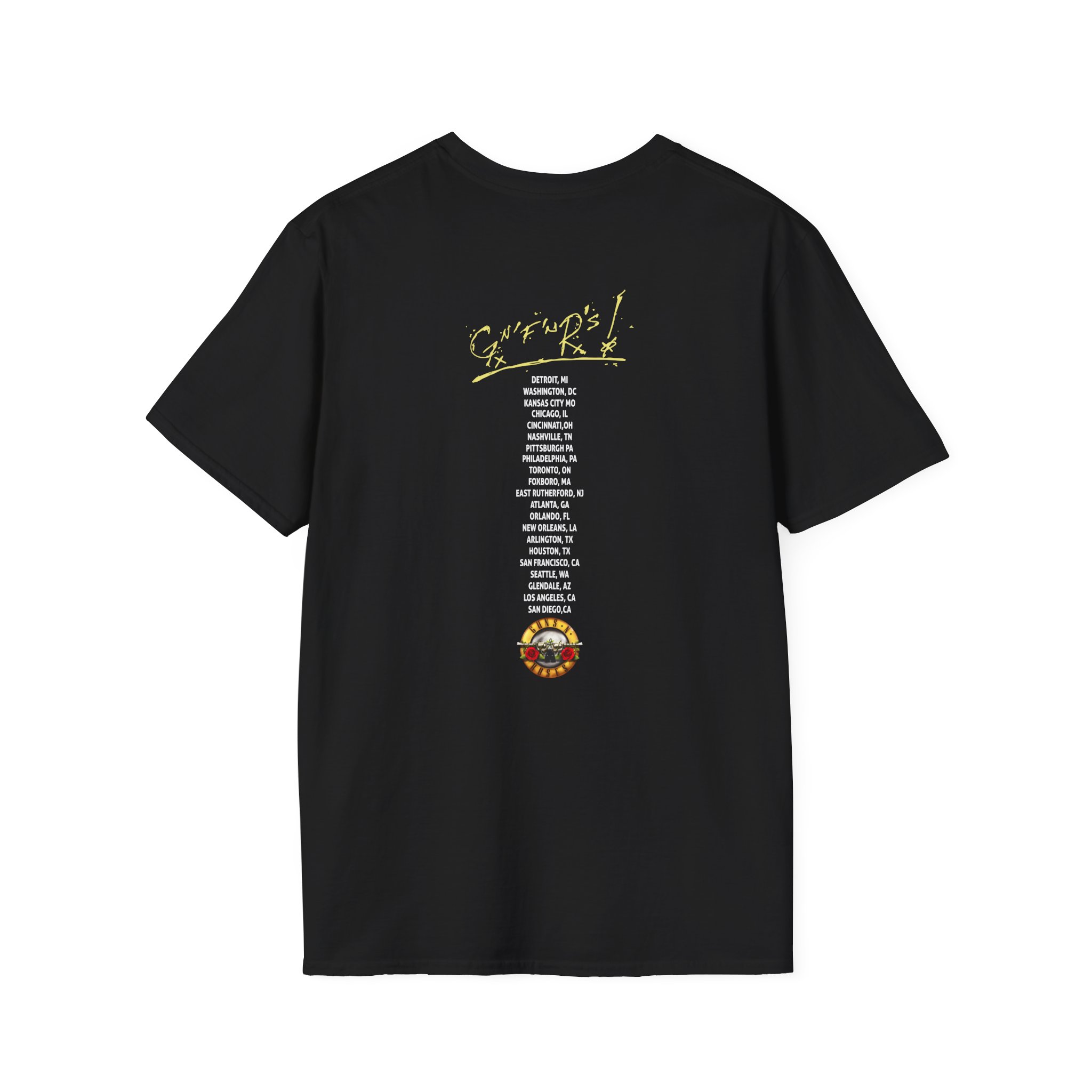 Guns N Roses Bullet Seal Tour Unisex Softstyle T-Shirt