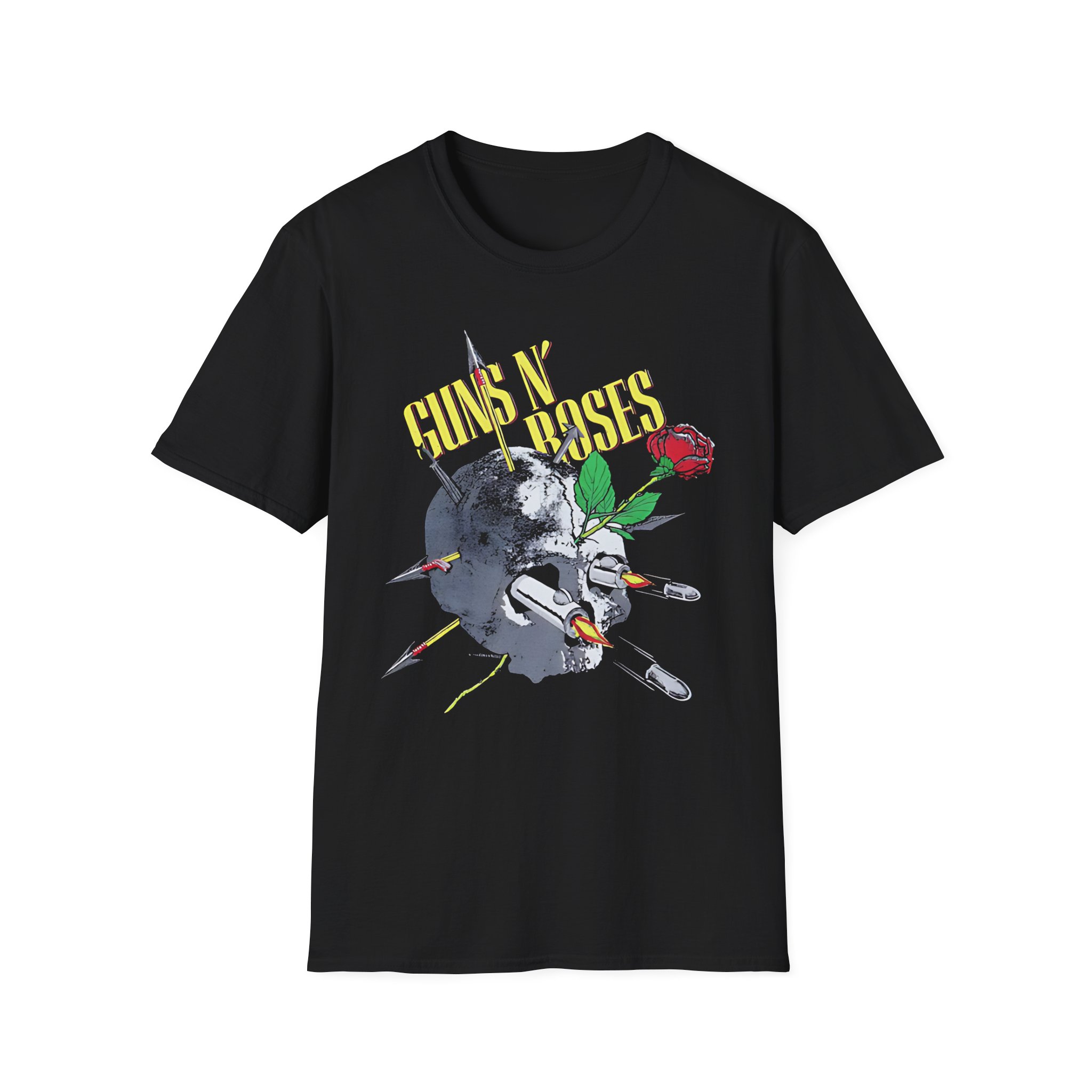 Guns N Roses 1988 Needle Skull Unisex Softstyle T-Shirt