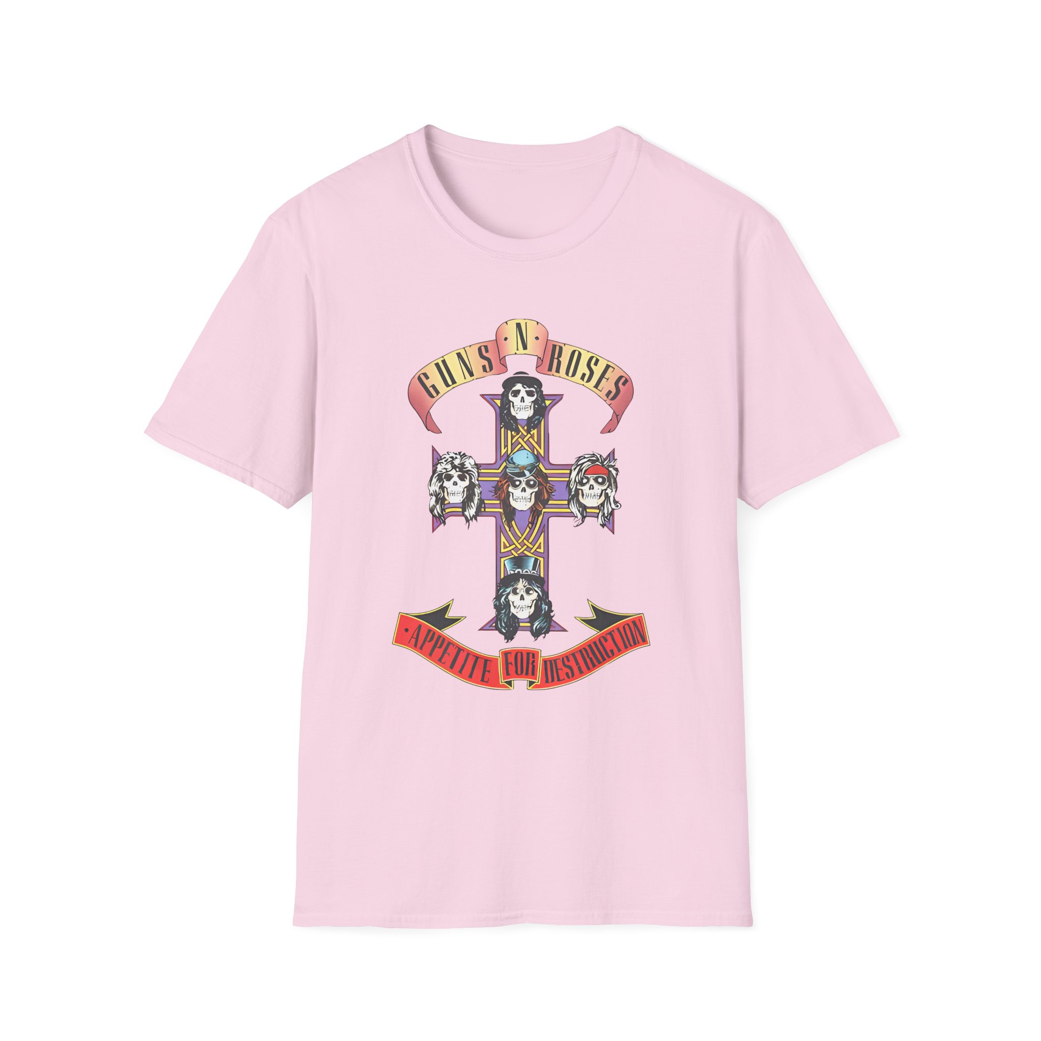 Guns N Roses Cross Grey Tour Unisex Softstyle T-Shirt