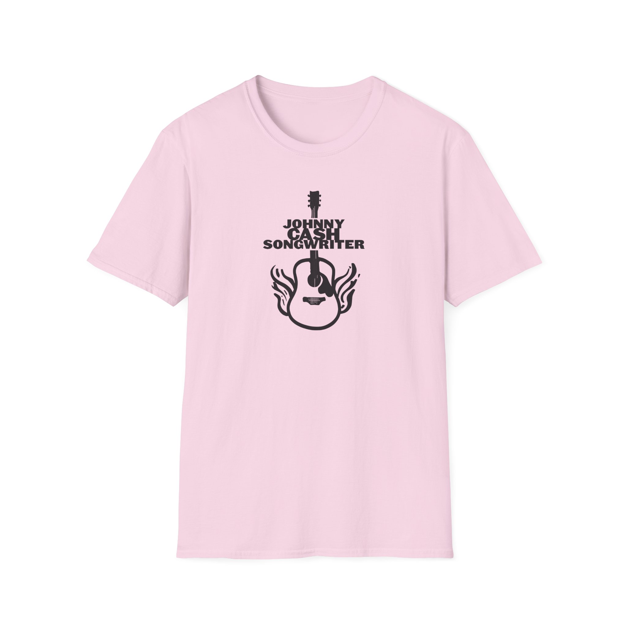 Johnny Cash Flaming Guitar Unisex Softstyle T-Shirt