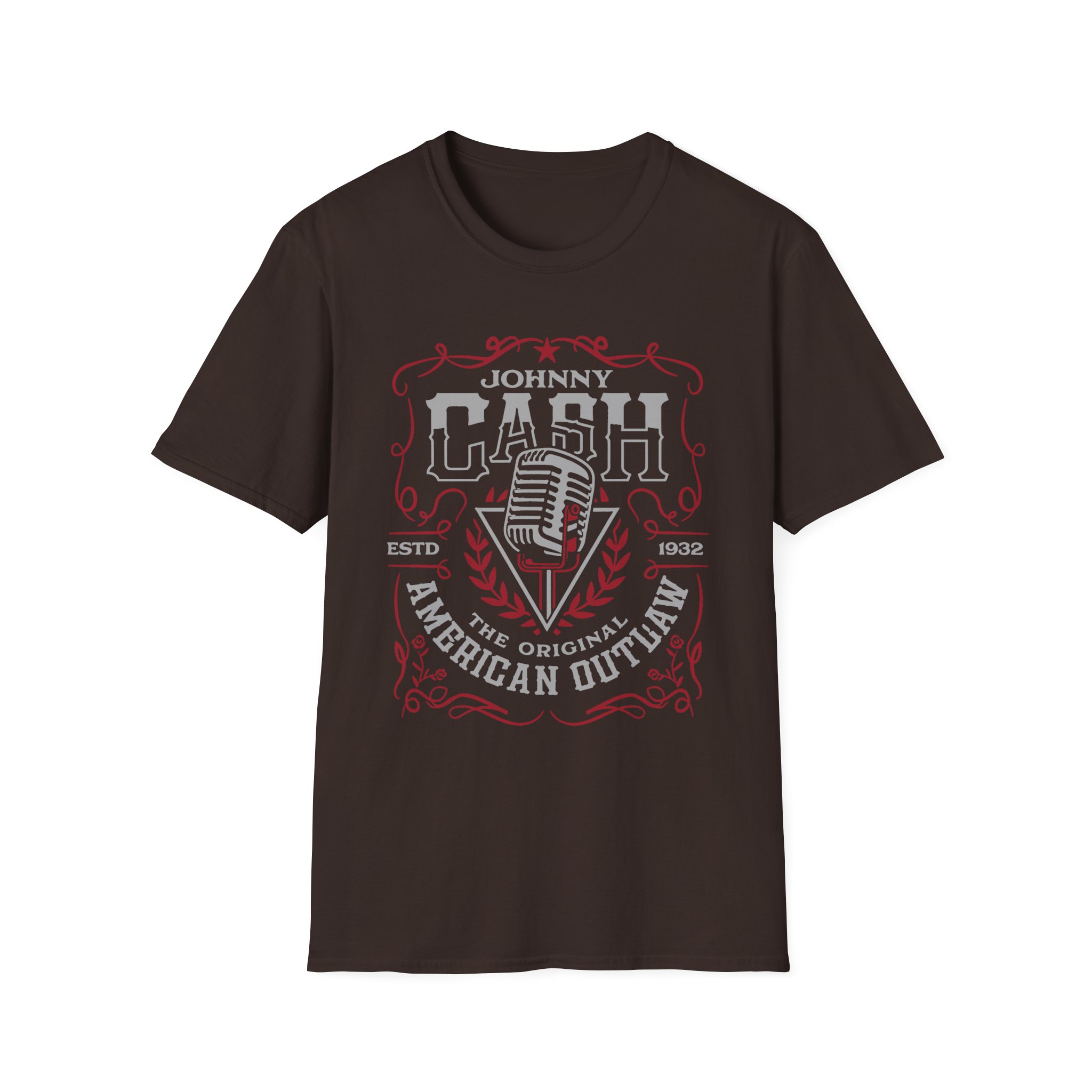 Johnny Cash American Outlaw Microphone unisex softstyle t-shirt