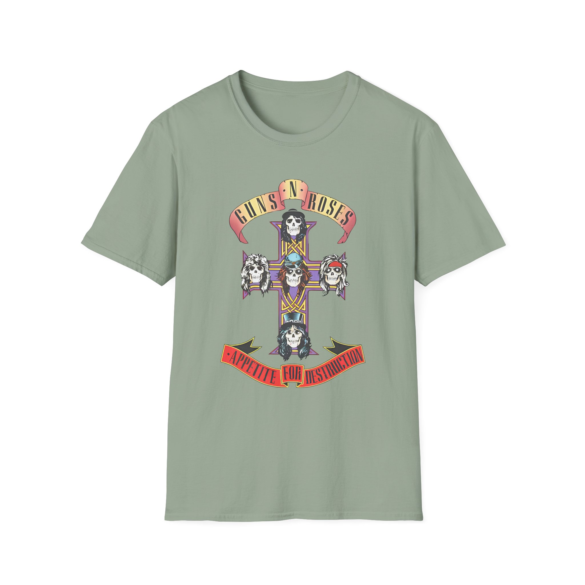 Guns N Roses Cross Grey Tour Unisex Softstyle T-Shirt