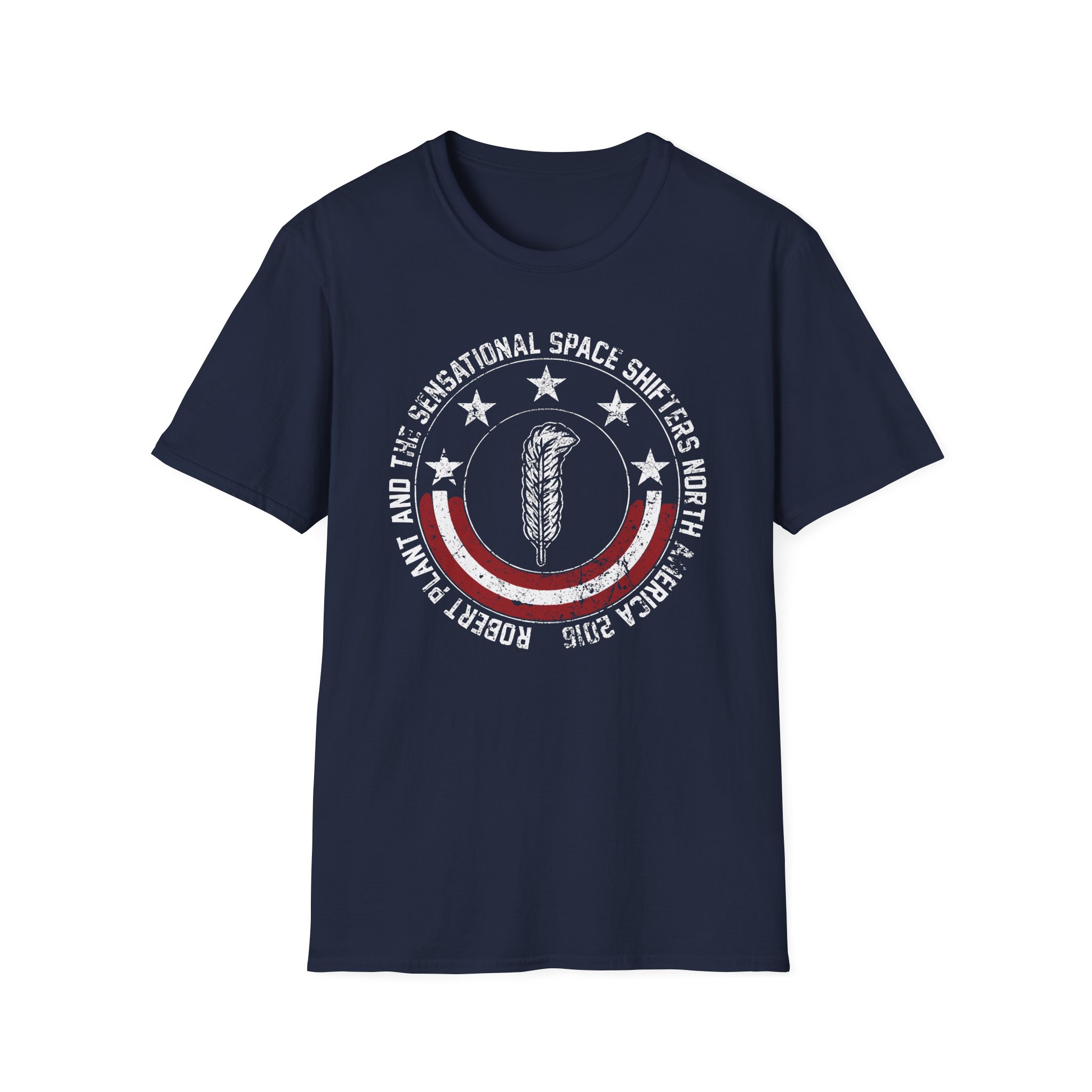 Robert Plant Patriotic Quill Itinerary Unisex Softstyle T-Shirt