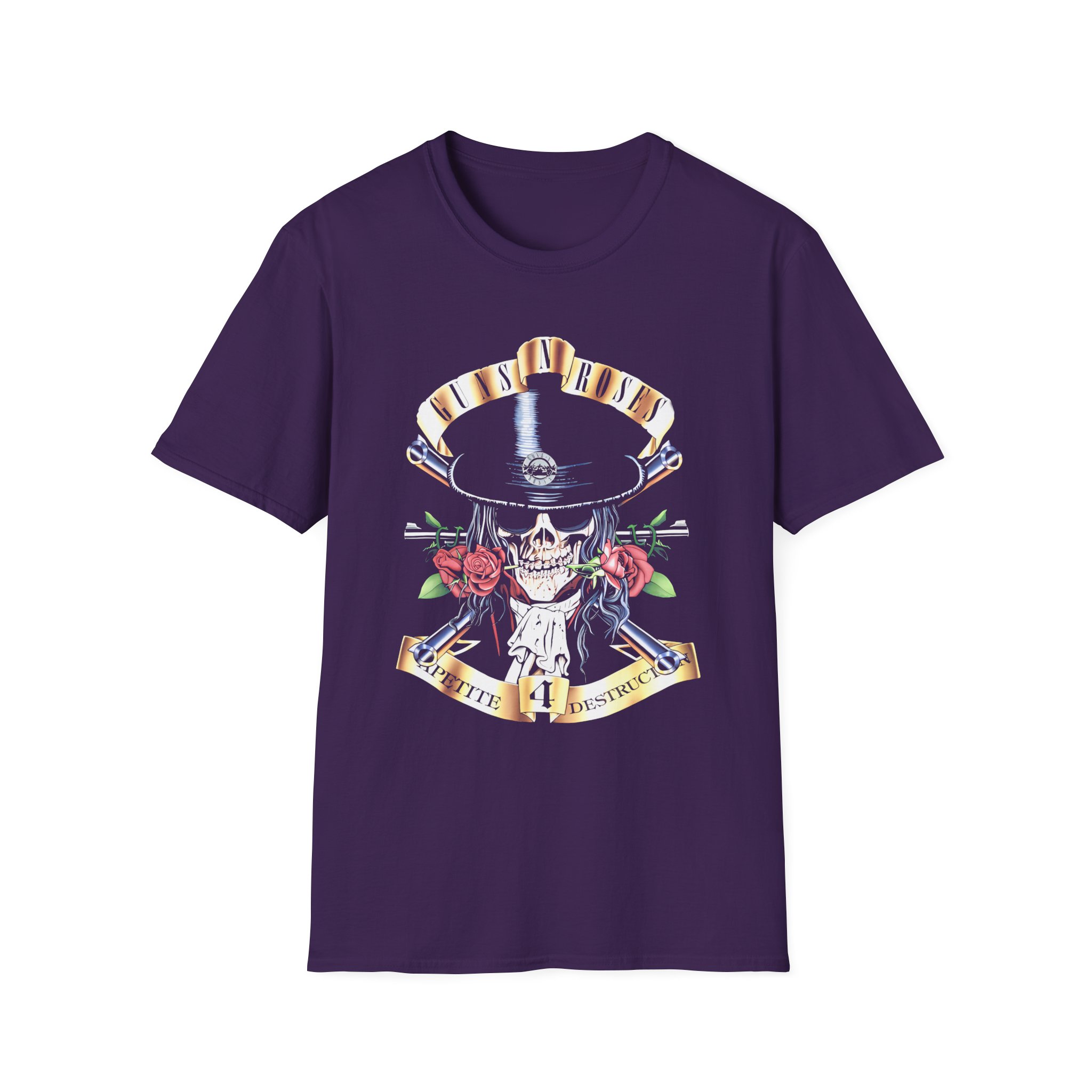 Guns N Roses Skull And Roses Unisex Softstyle T-Shirt