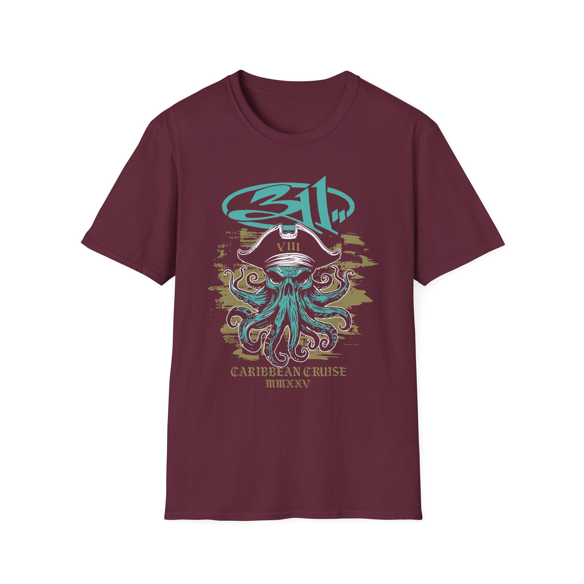 311 Caribbean Cruise 2025 Octopus Pirate Unisex Softstyle T-Shirt
