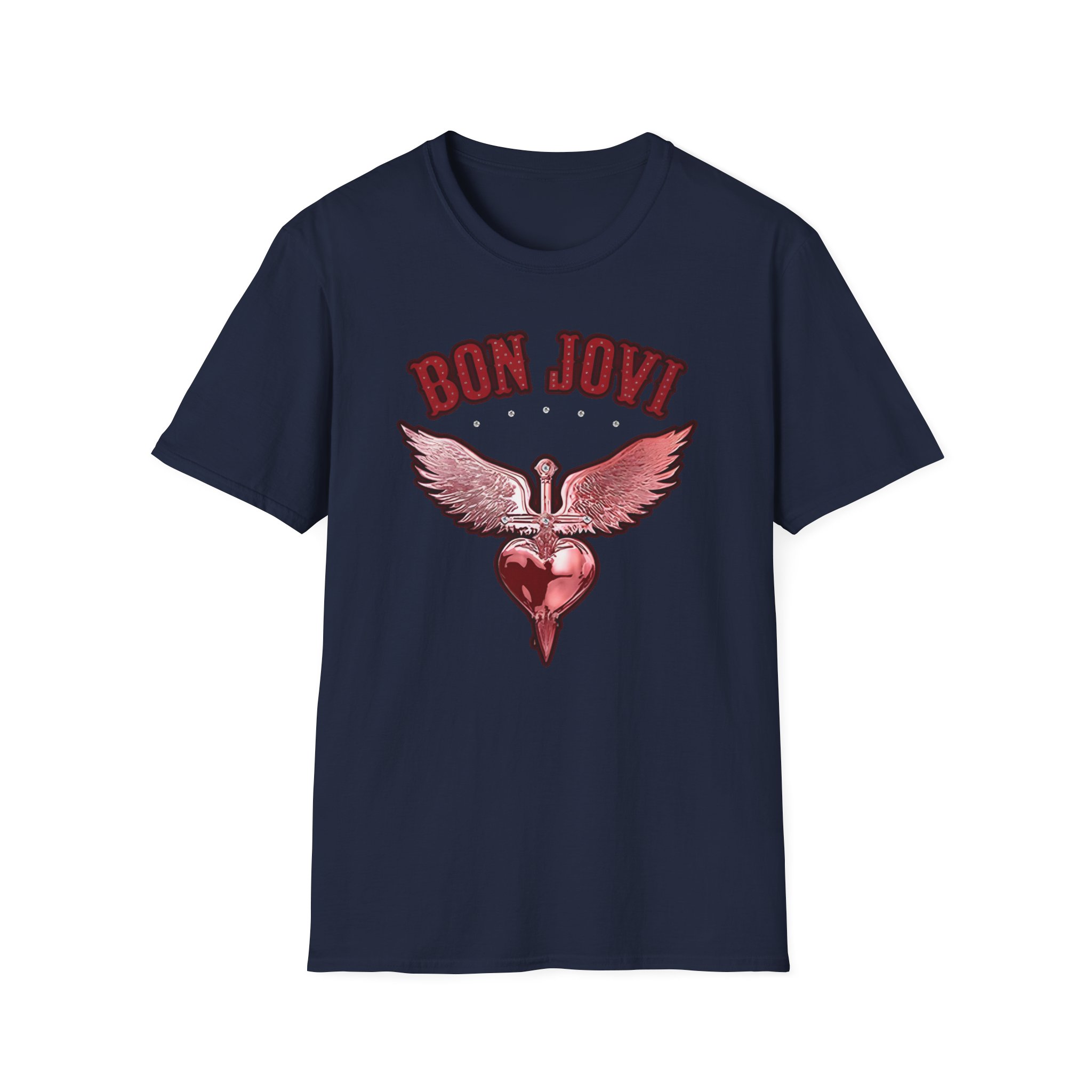 Bon Jovi Forever Red H&d Unisex Softstyle T-Shirt