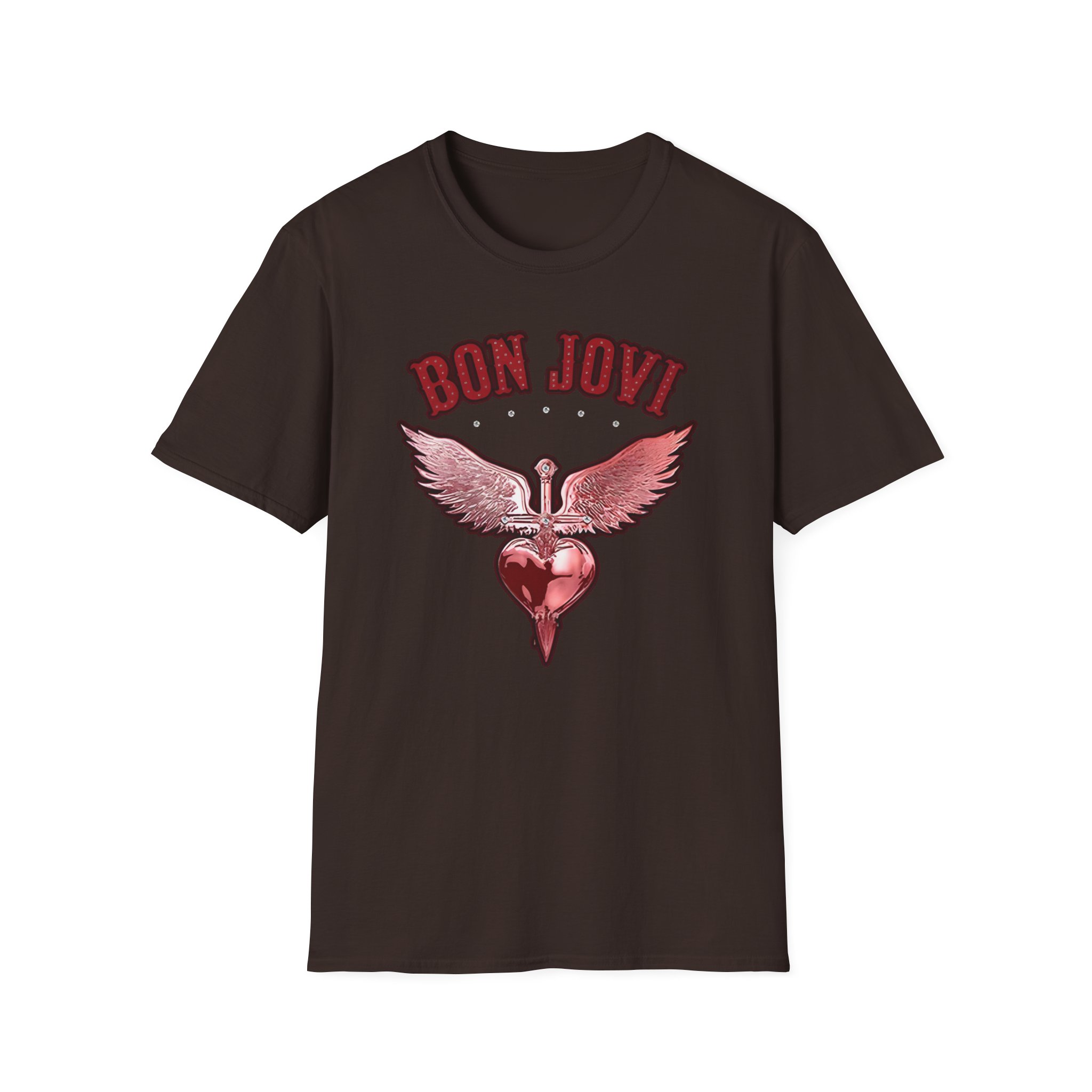 Bon Jovi Forever Red H&d Unisex Softstyle T-Shirt