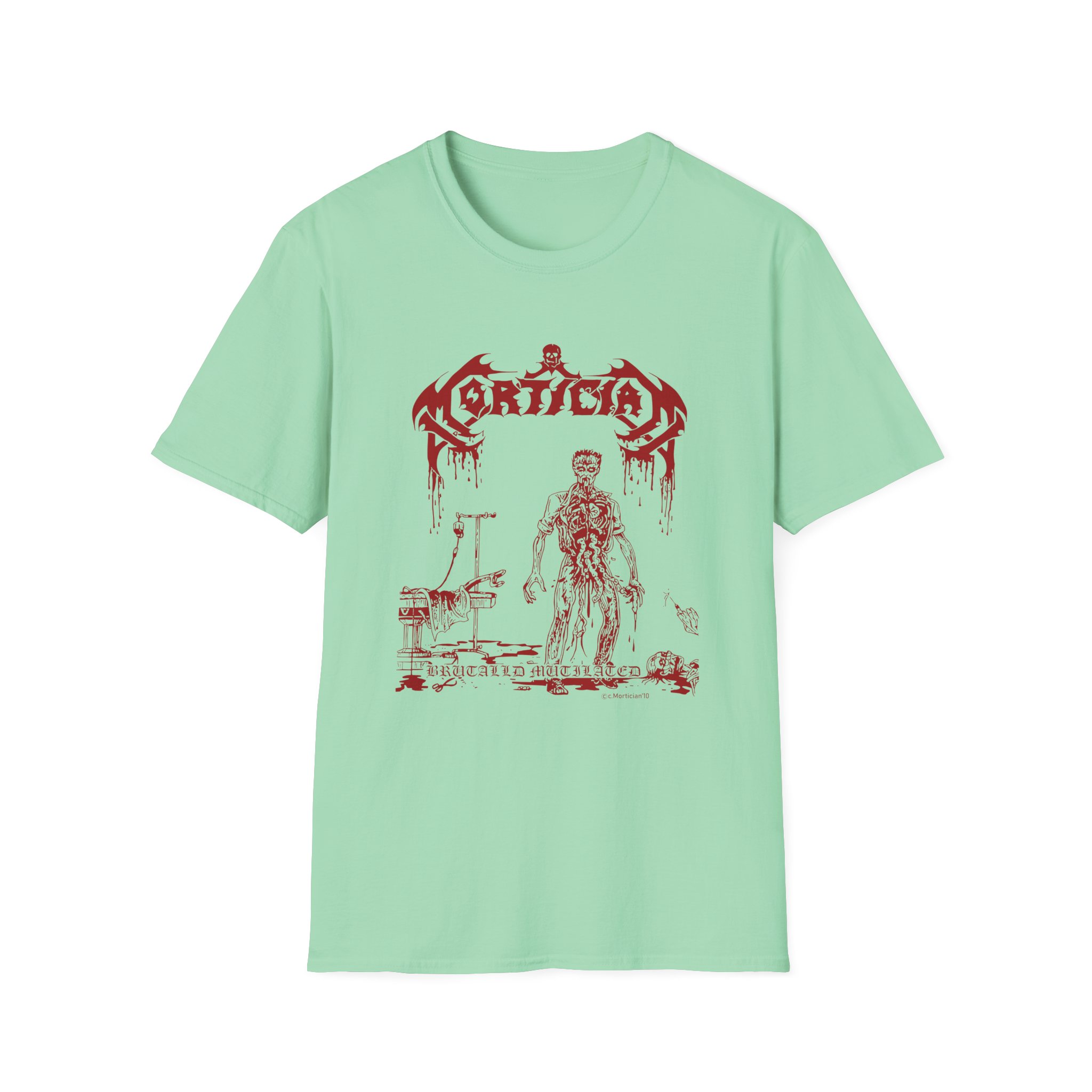 Mortician Brutally Mutilated Unisex Softstyle T-Shirt