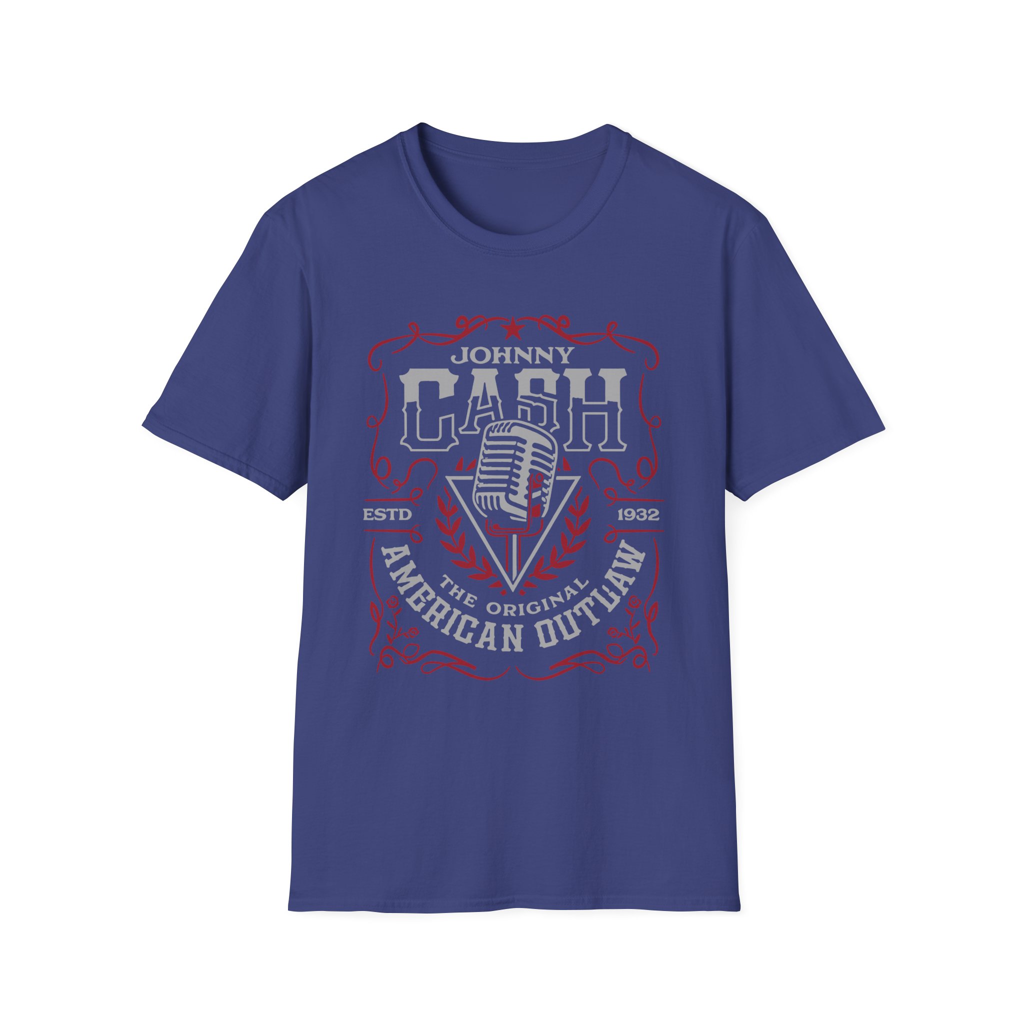 Johnny Cash American Outlaw Microphone unisex softstyle t-shirt