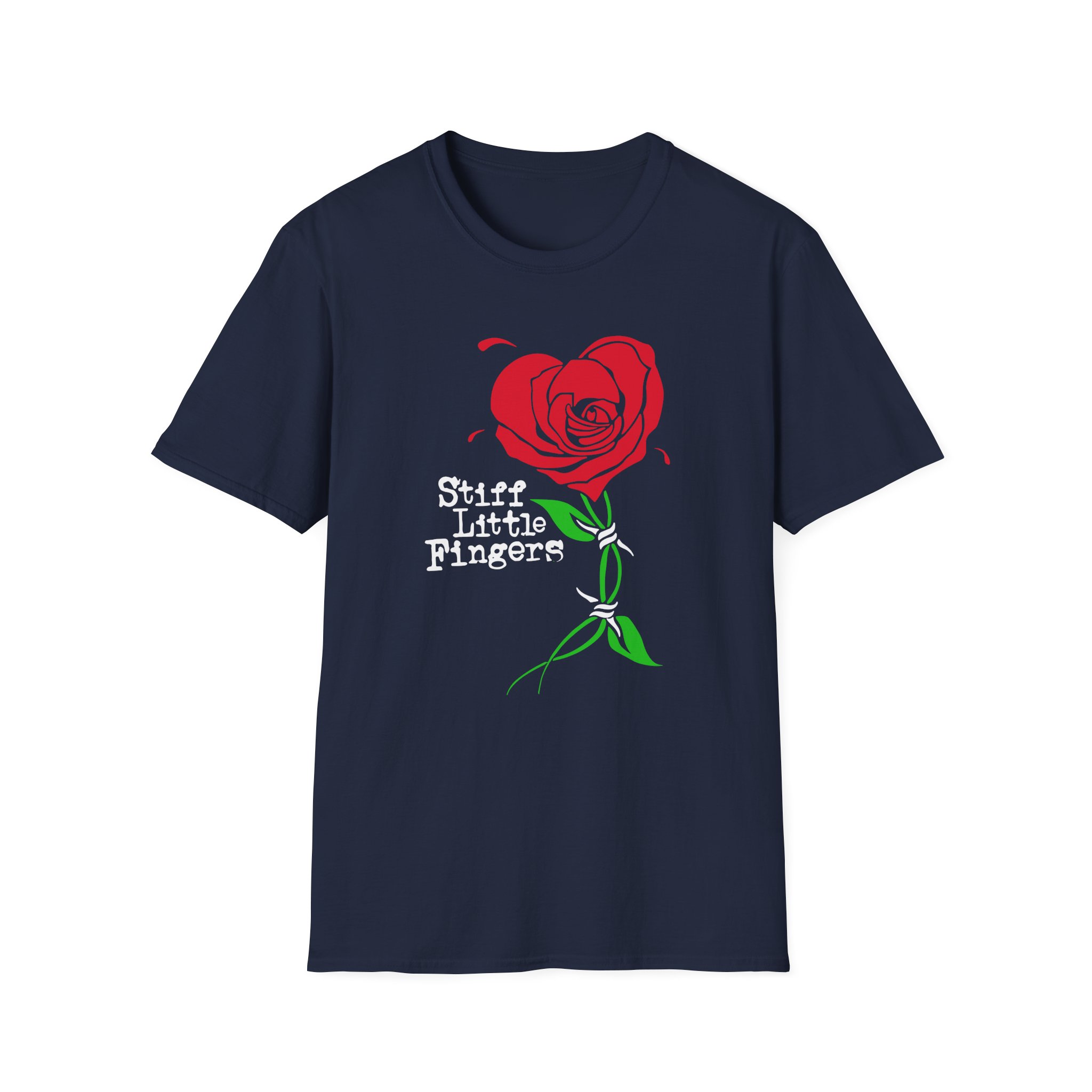 Stiff Little Fingers Barbed Rose Unisex Softstyle T-Shirt