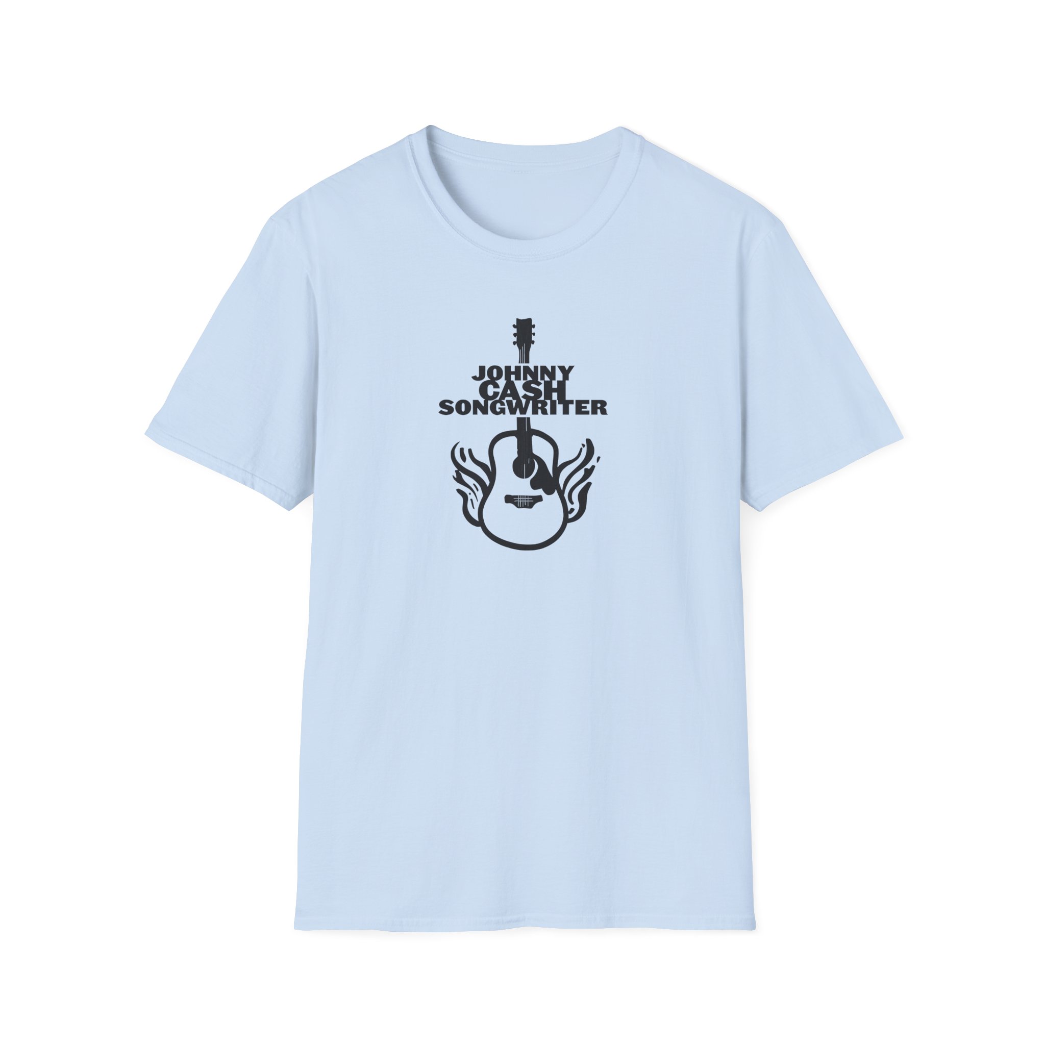 Johnny Cash Flaming Guitar Unisex Softstyle T-Shirt