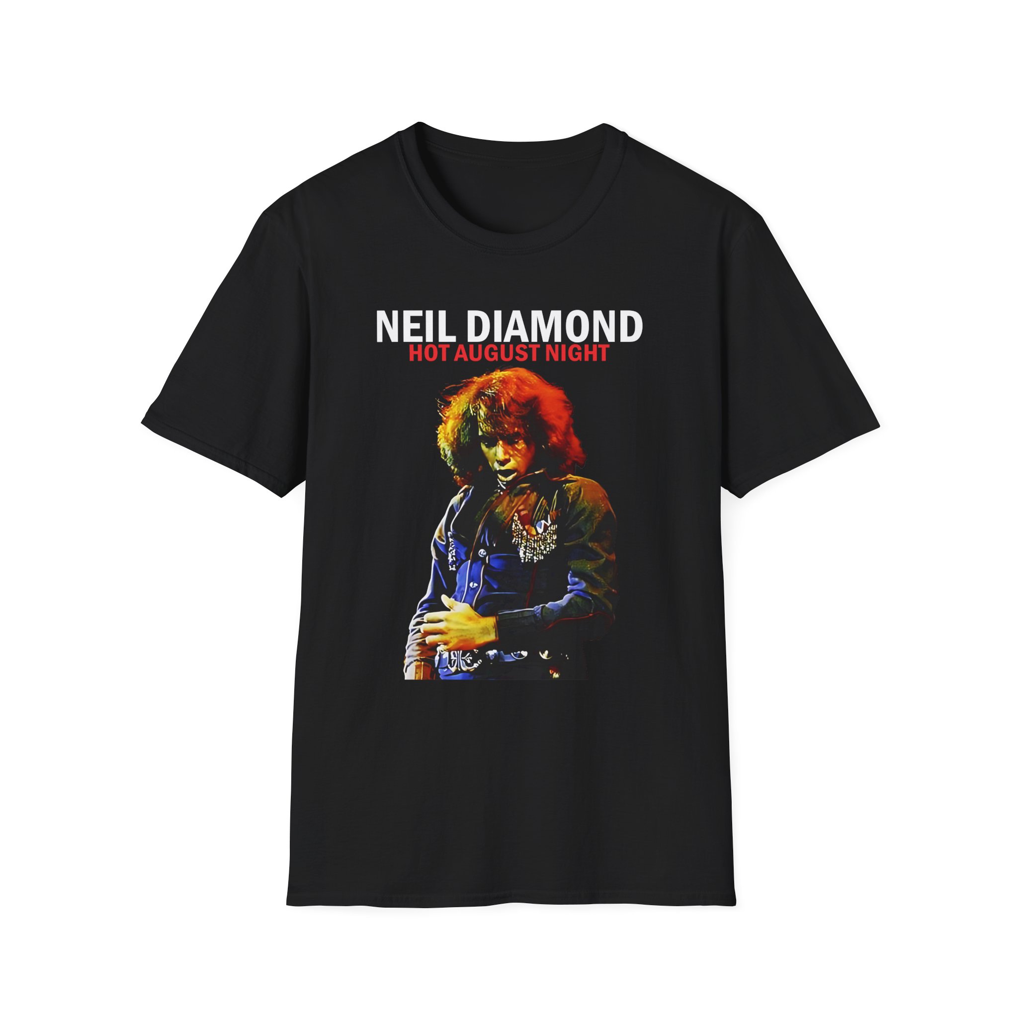 Neil Diamond Hot August Night Album Photo Unisex Softstyle T-Shirt