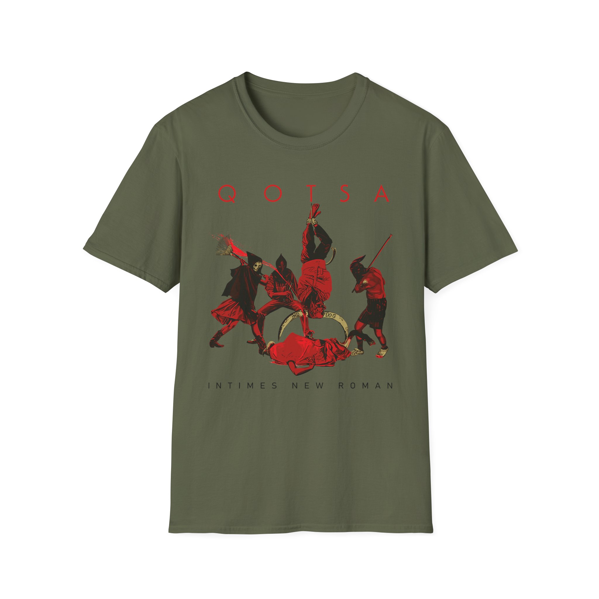 Queens of the Stone Age in Times New Roman Sand Unisex Softstyle T-Shirt