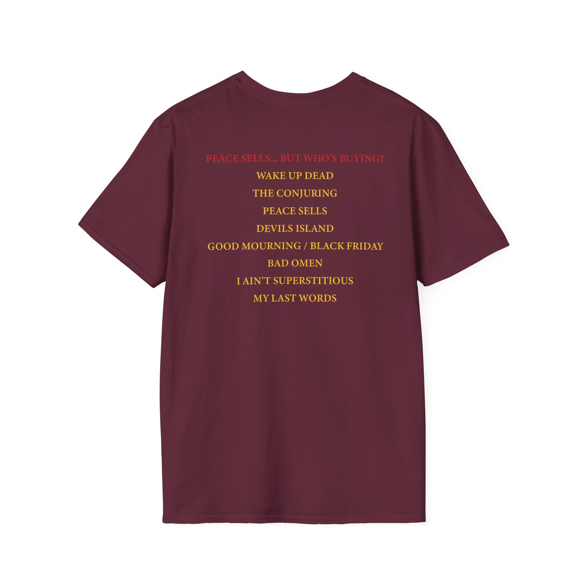 Megadeth Peace Sells Tracklist Unisex Softstyle T-Shirt