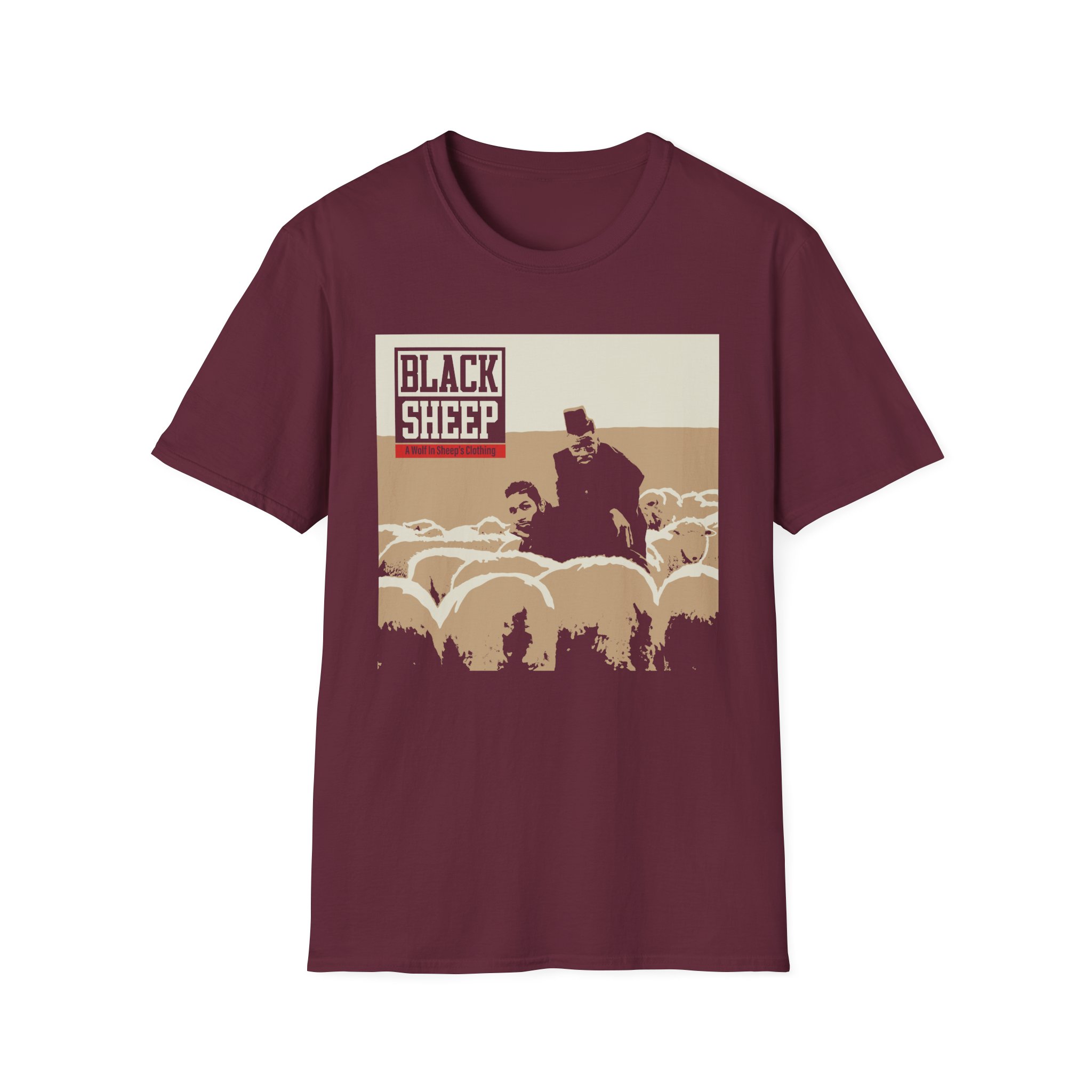 Black Sheep wolf Unisex Softstyle T-Shirt