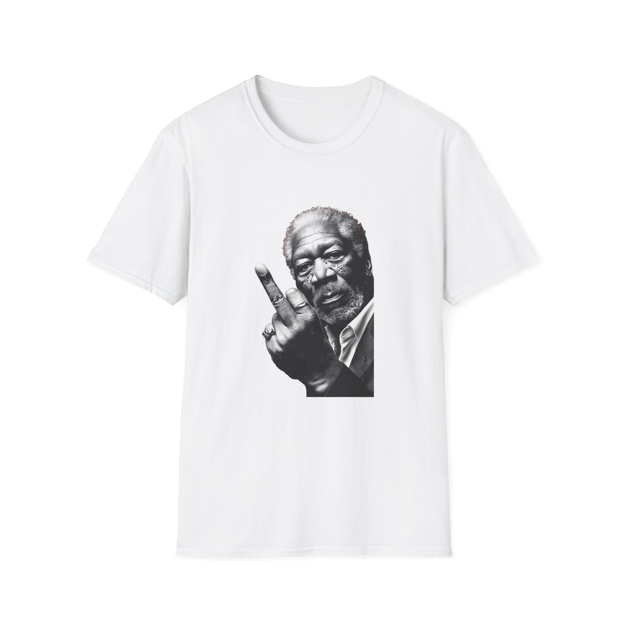 Morgan Freeman Middle Finger Unisex Softstyle T-Shirt