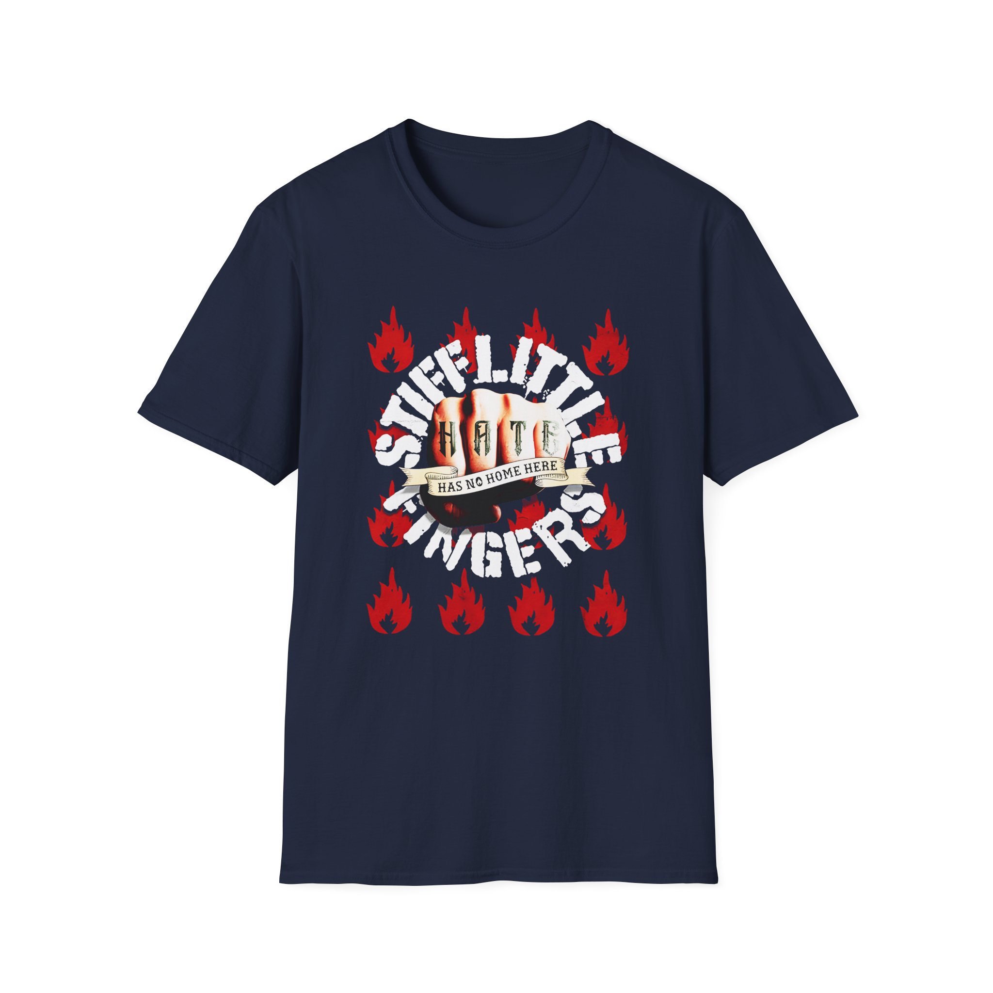 Stiff Little Fingers Hate Has No Home Here Unisex Softstyle T-Shirt