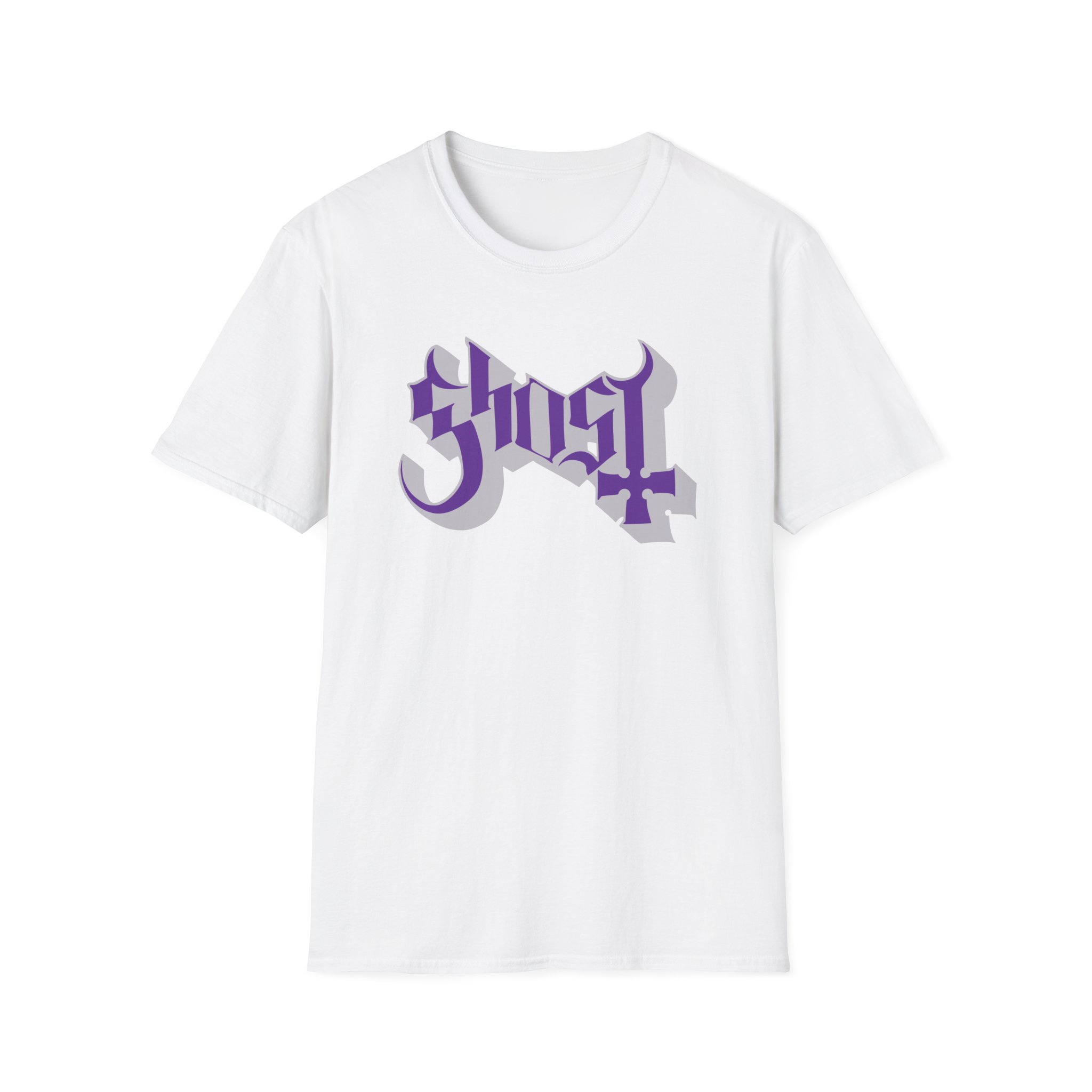 Ghost Band Chrome Purple Skeletá Unisex Softstyle T-Shirt
