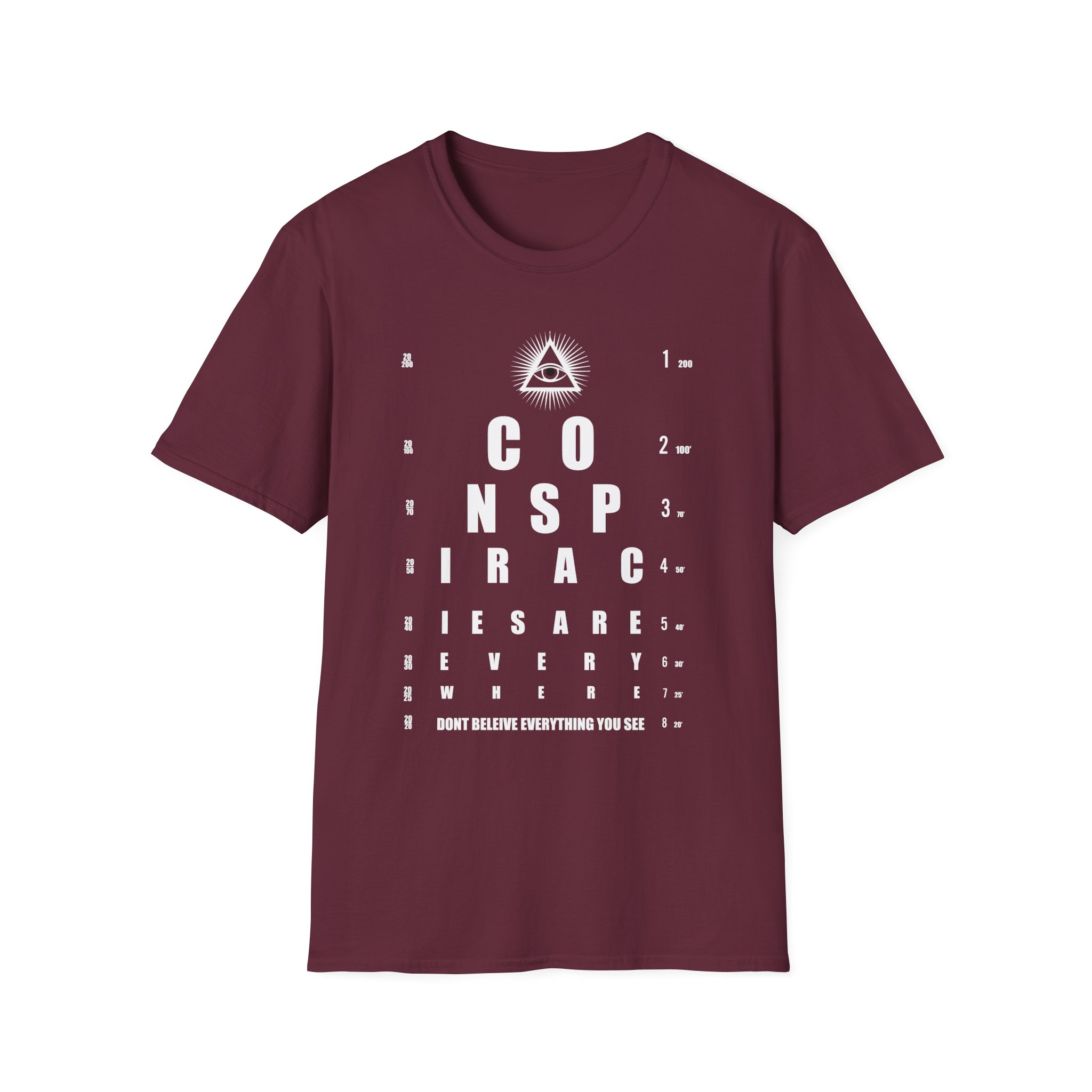 Shane Dawson Allseeing Eye Chart Conspiracy OU Unisex Softstyle T-Shirt